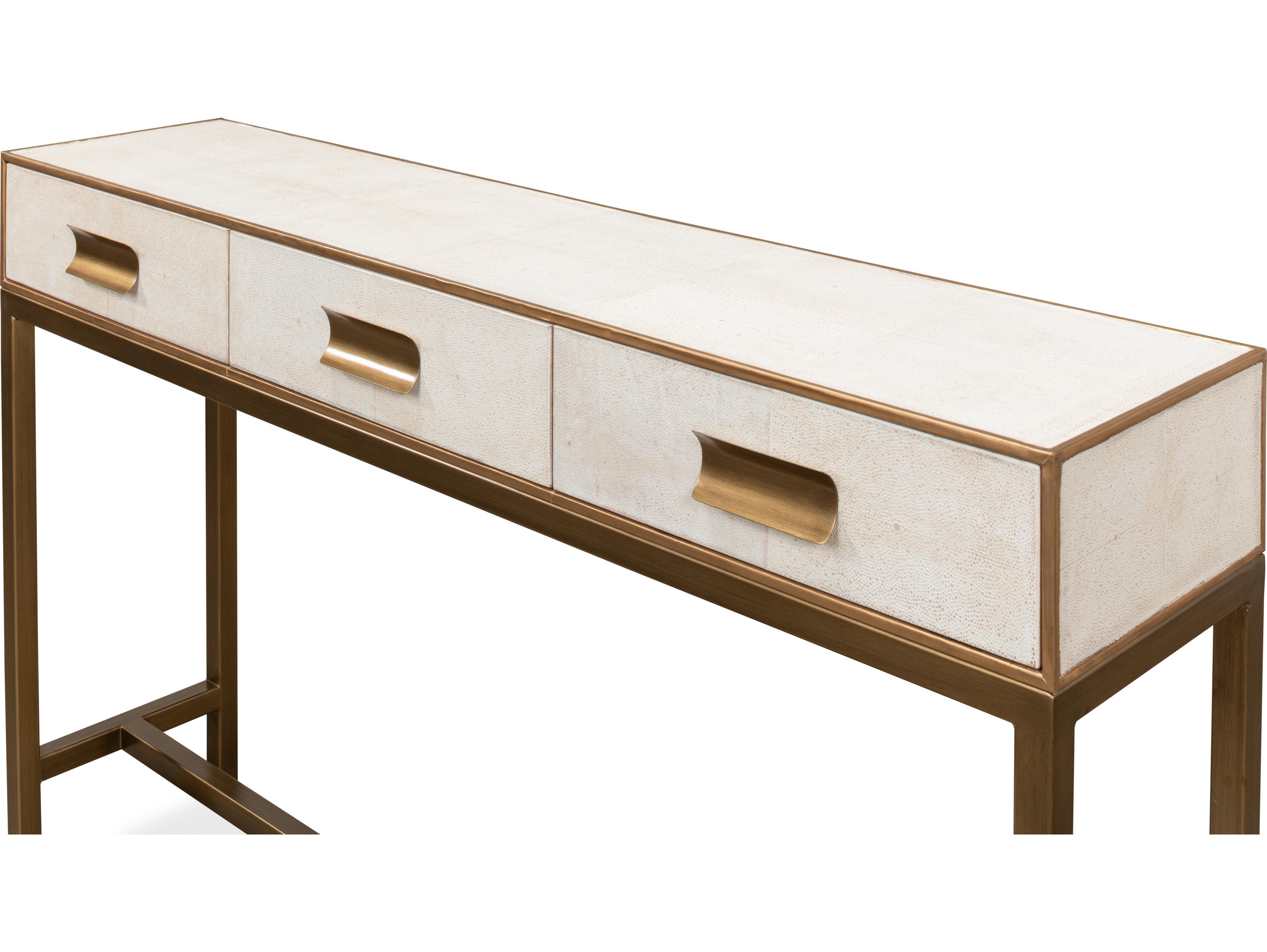 Sarreid Ltd Gideon Shagreen Console Osprey White