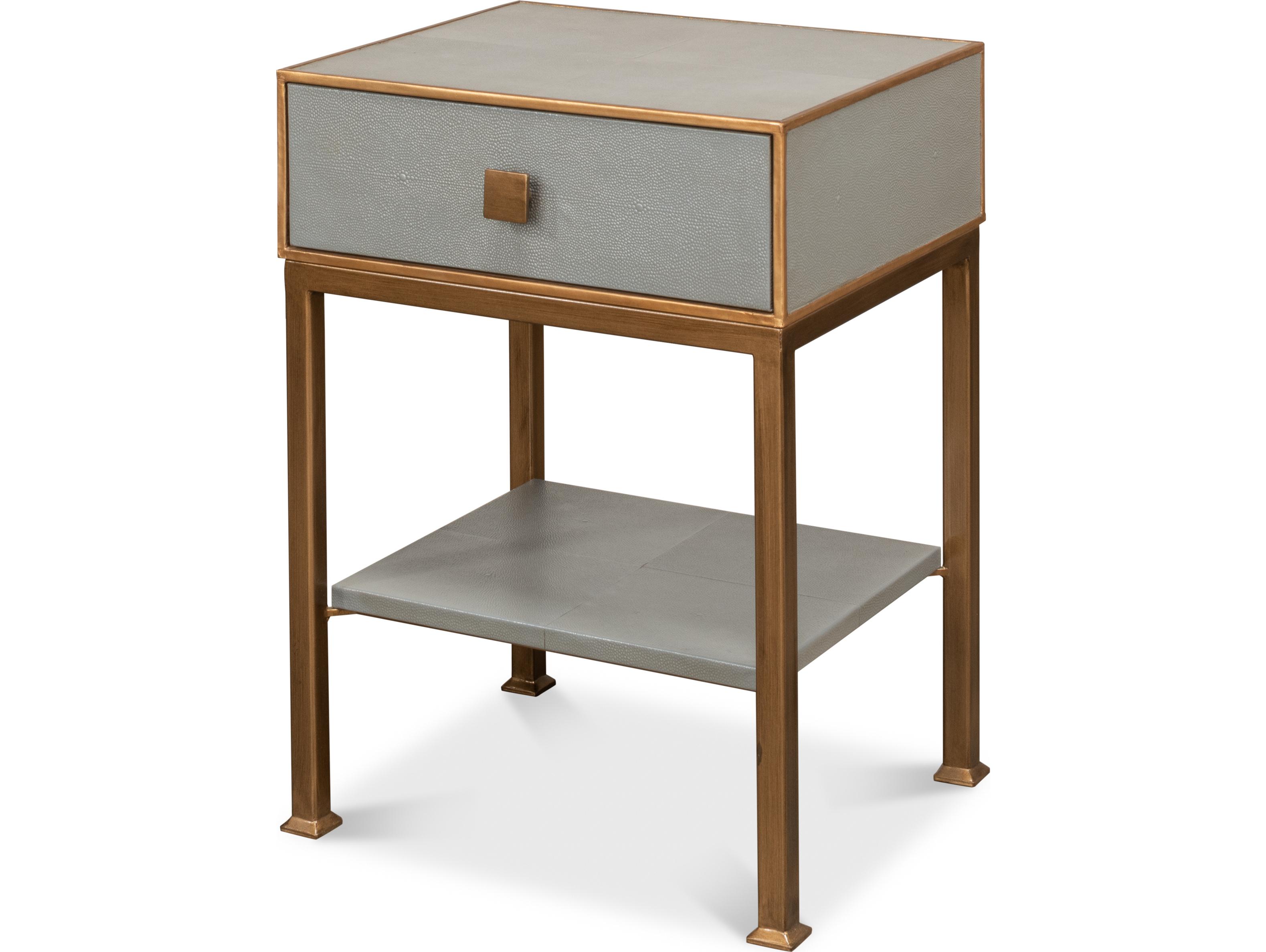 Sarreid Ltd Gillian One Drawer Nightstand Storm Grey