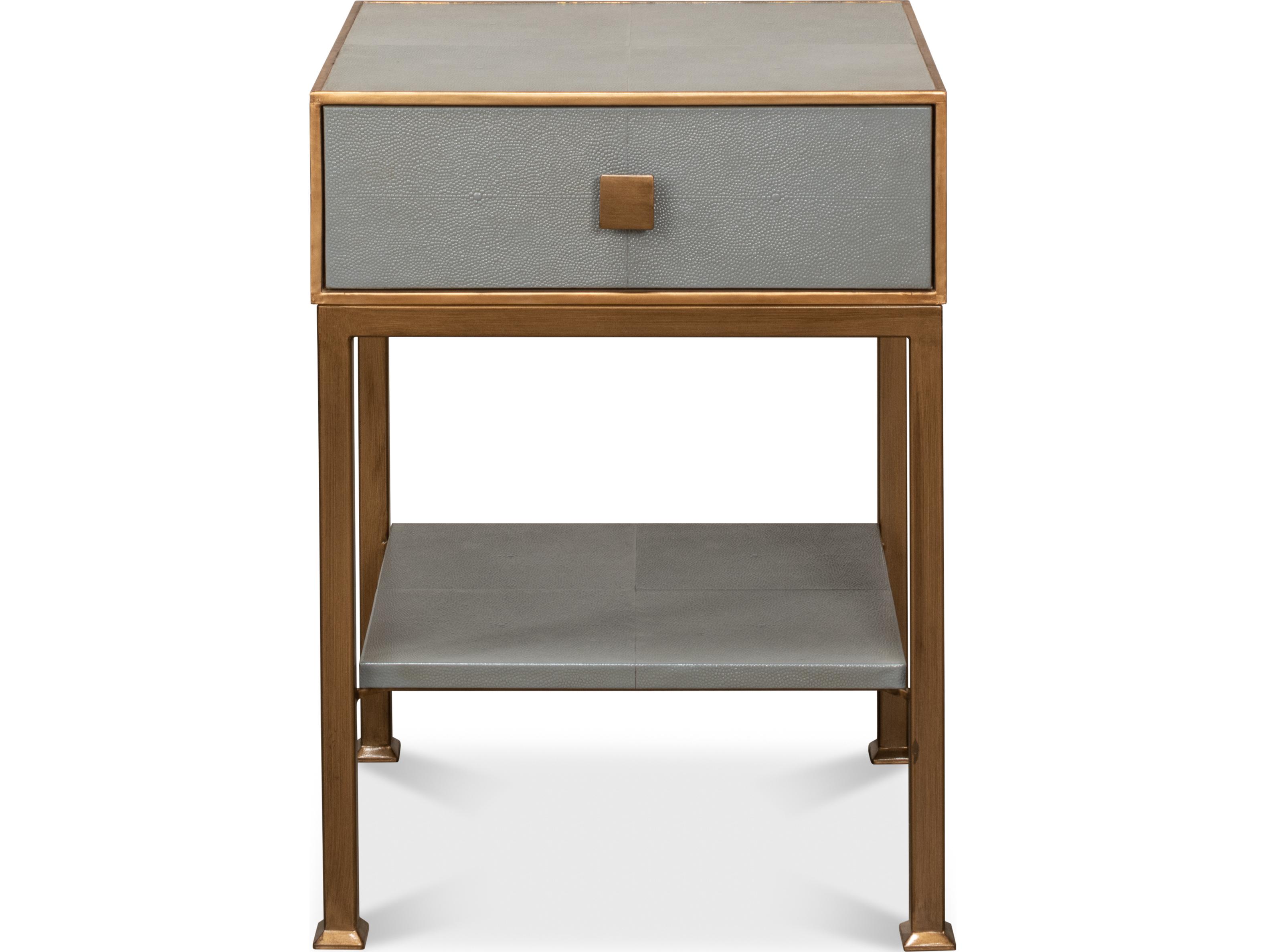 Sarreid Ltd Gillian One Drawer Nightstand Storm Grey