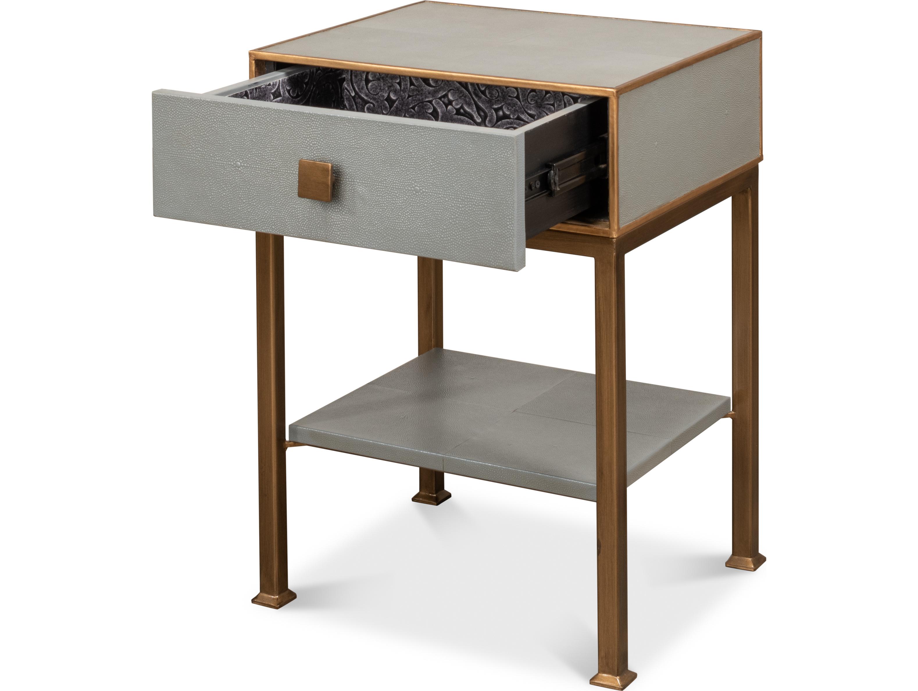 Sarreid Ltd Gillian One Drawer Nightstand Storm Grey