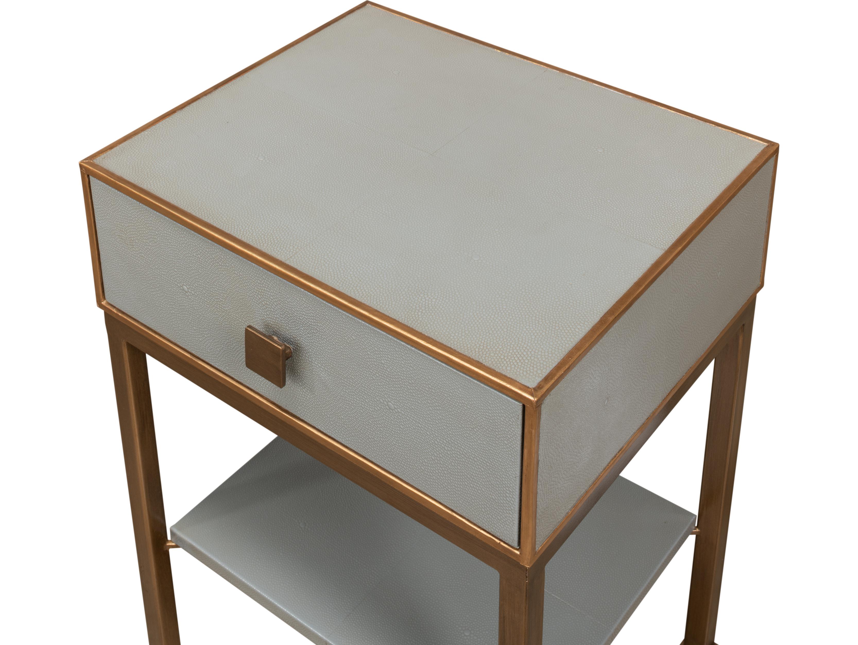 Sarreid Ltd Gillian One Drawer Nightstand Storm Grey