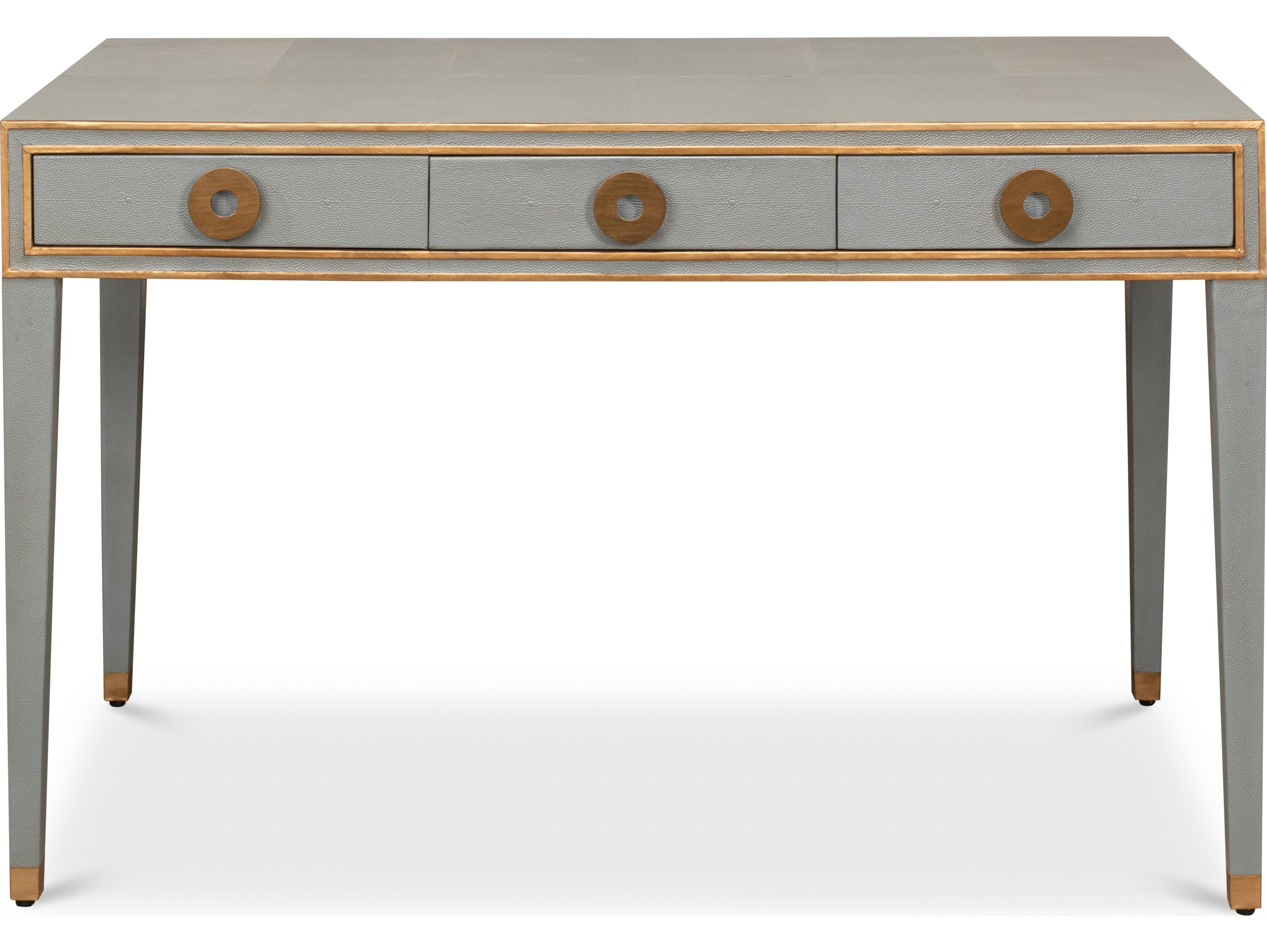 Sarreid Ltd Gabriella Shagreen Desk Table Storm Grey
