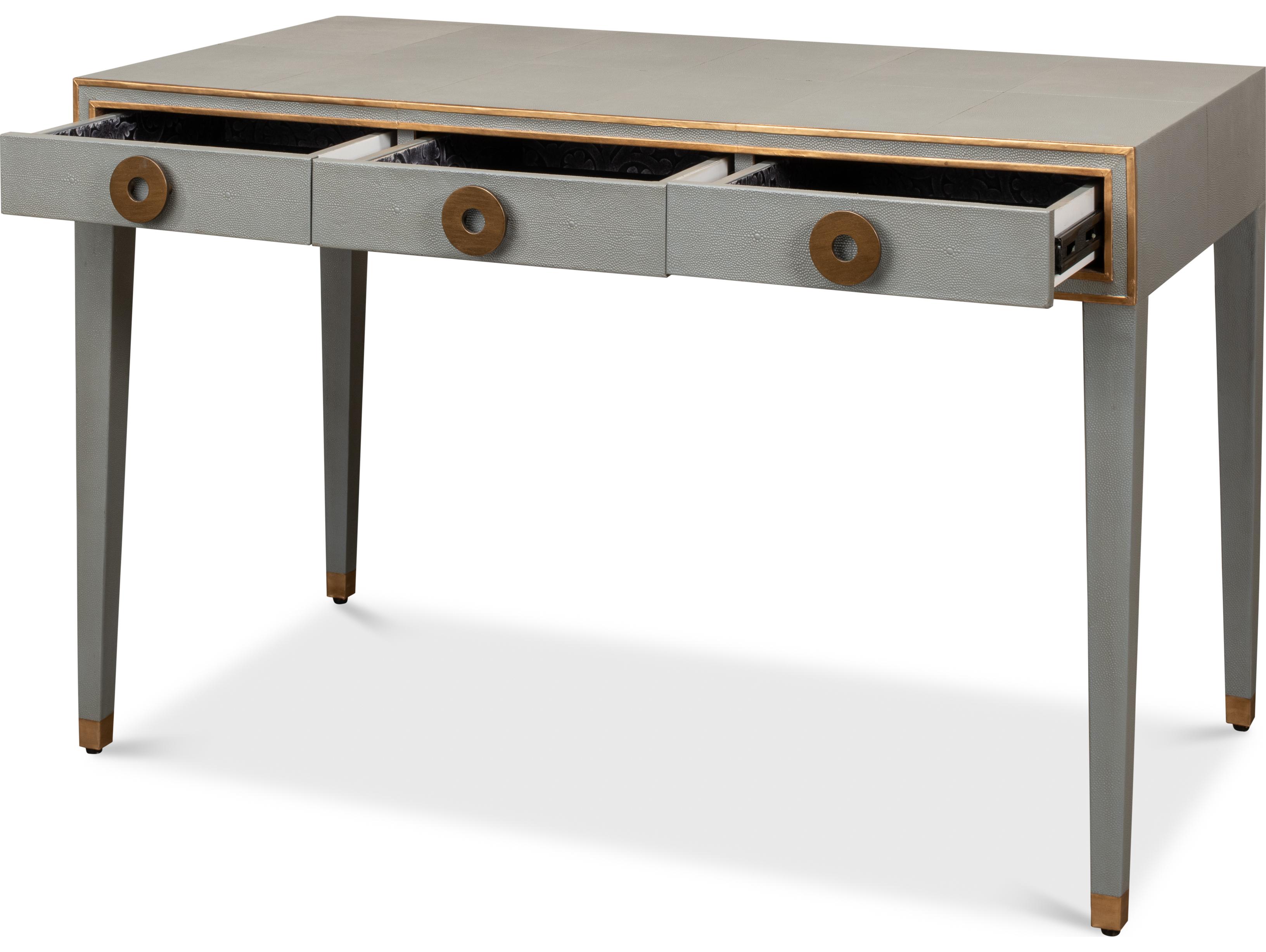 Sarreid Ltd Gabriella Shagreen Desk Table Storm Grey