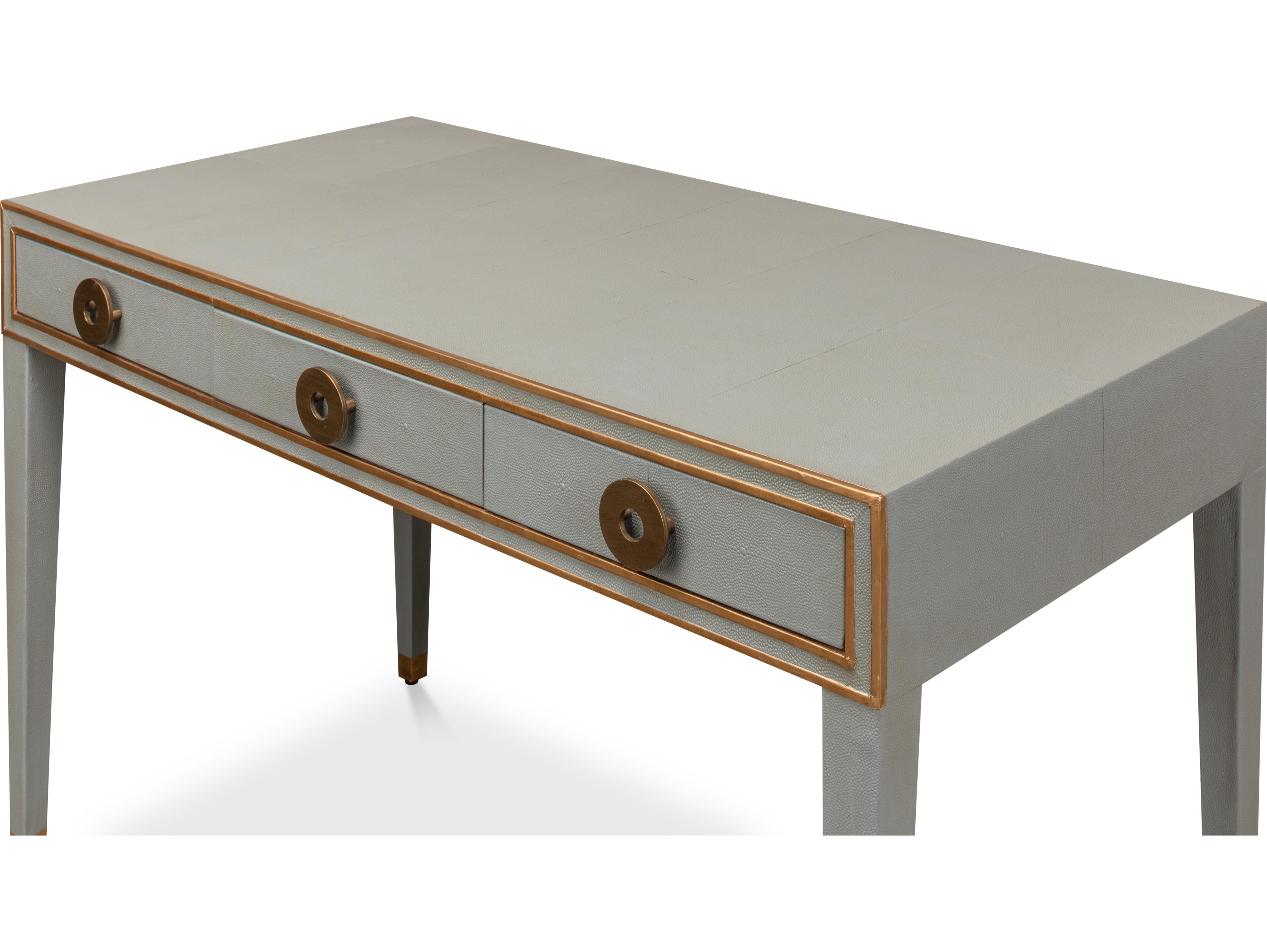 Sarreid Ltd Gabriella Shagreen Desk Table Storm Grey