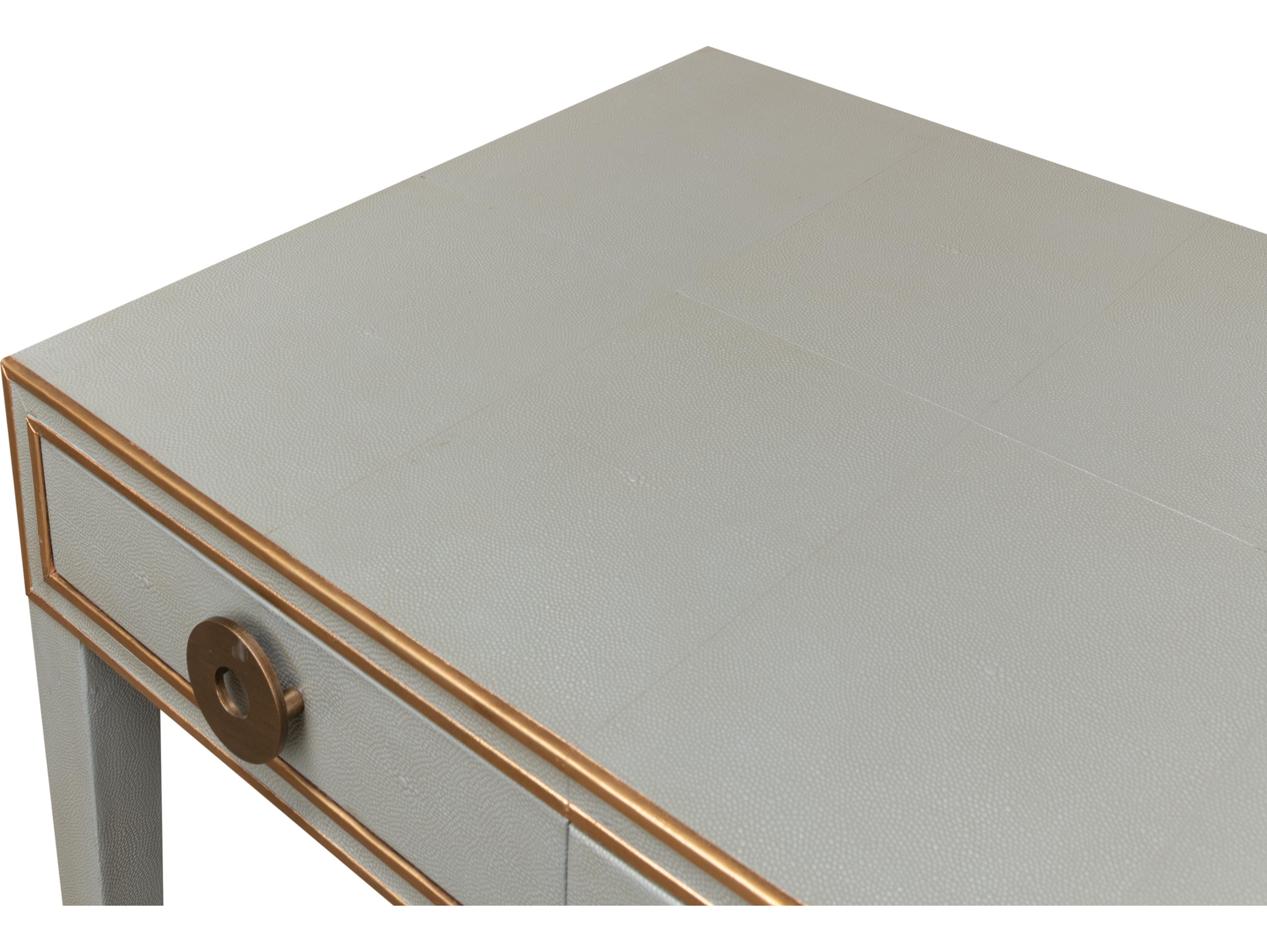 Sarreid Ltd Gabriella Shagreen Desk Table Storm Grey
