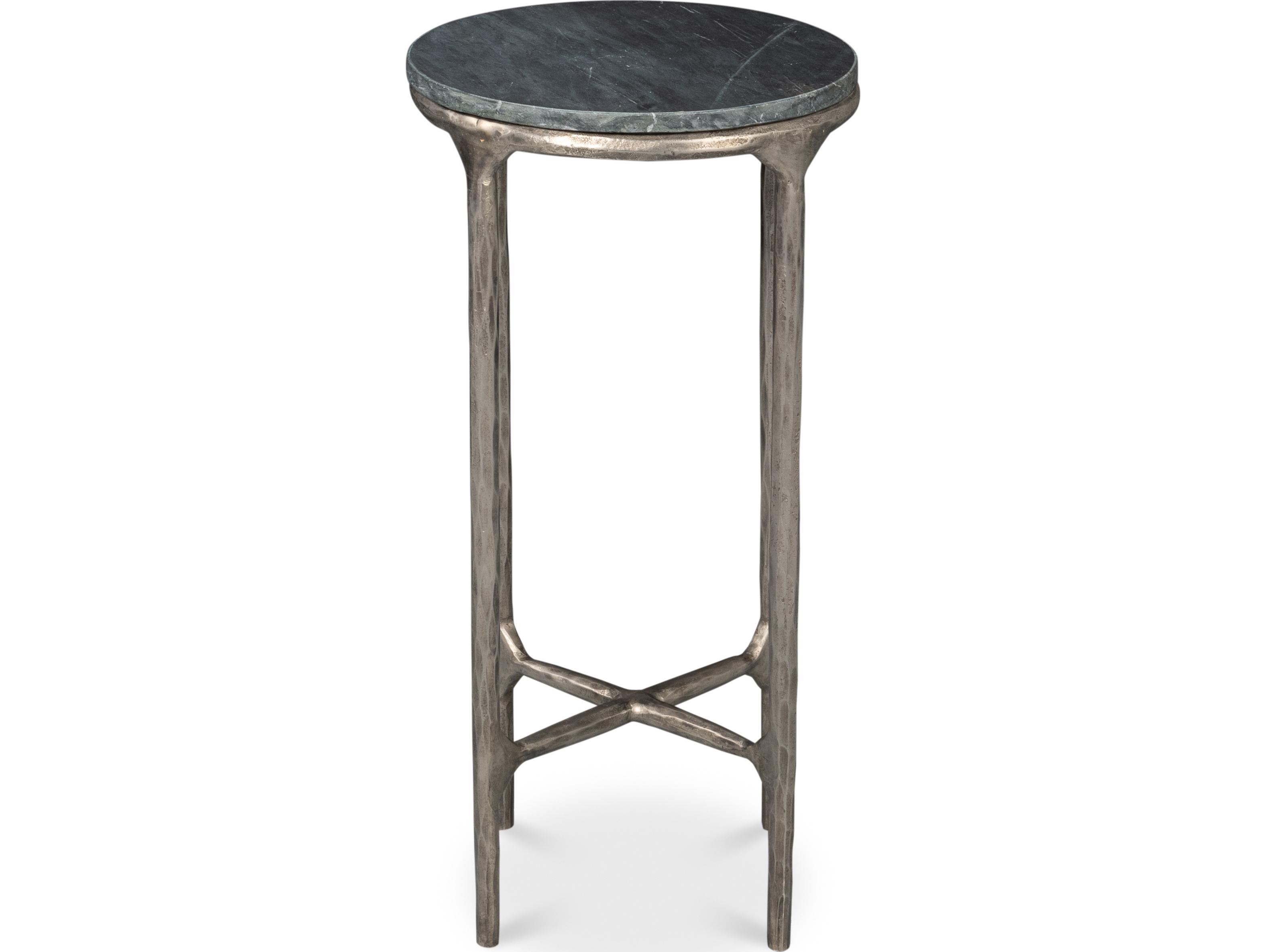 Sarreid Ltd Derrick Iron End Table With Marble Top