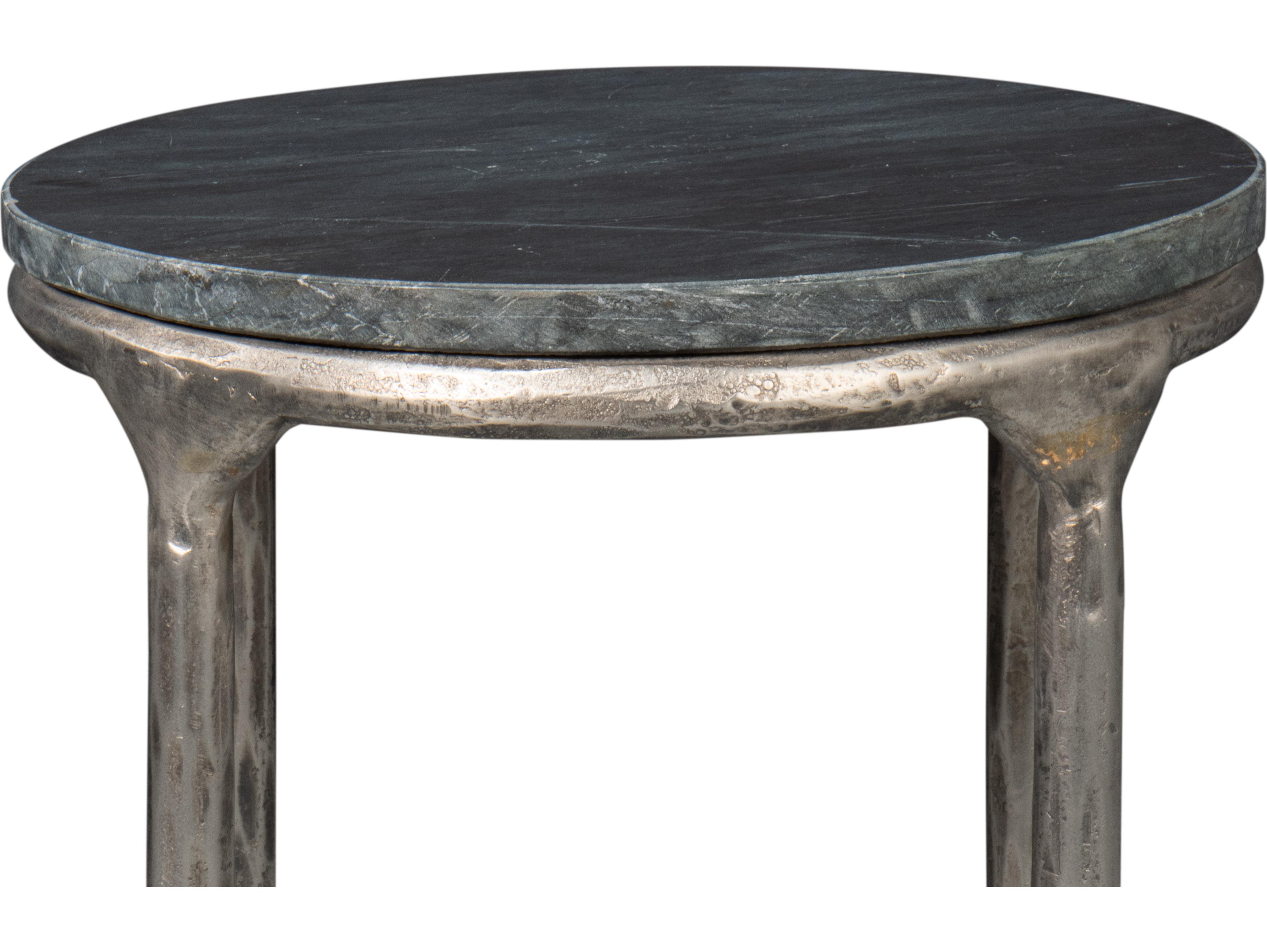 Sarreid Ltd Derrick Iron End Table With Marble Top