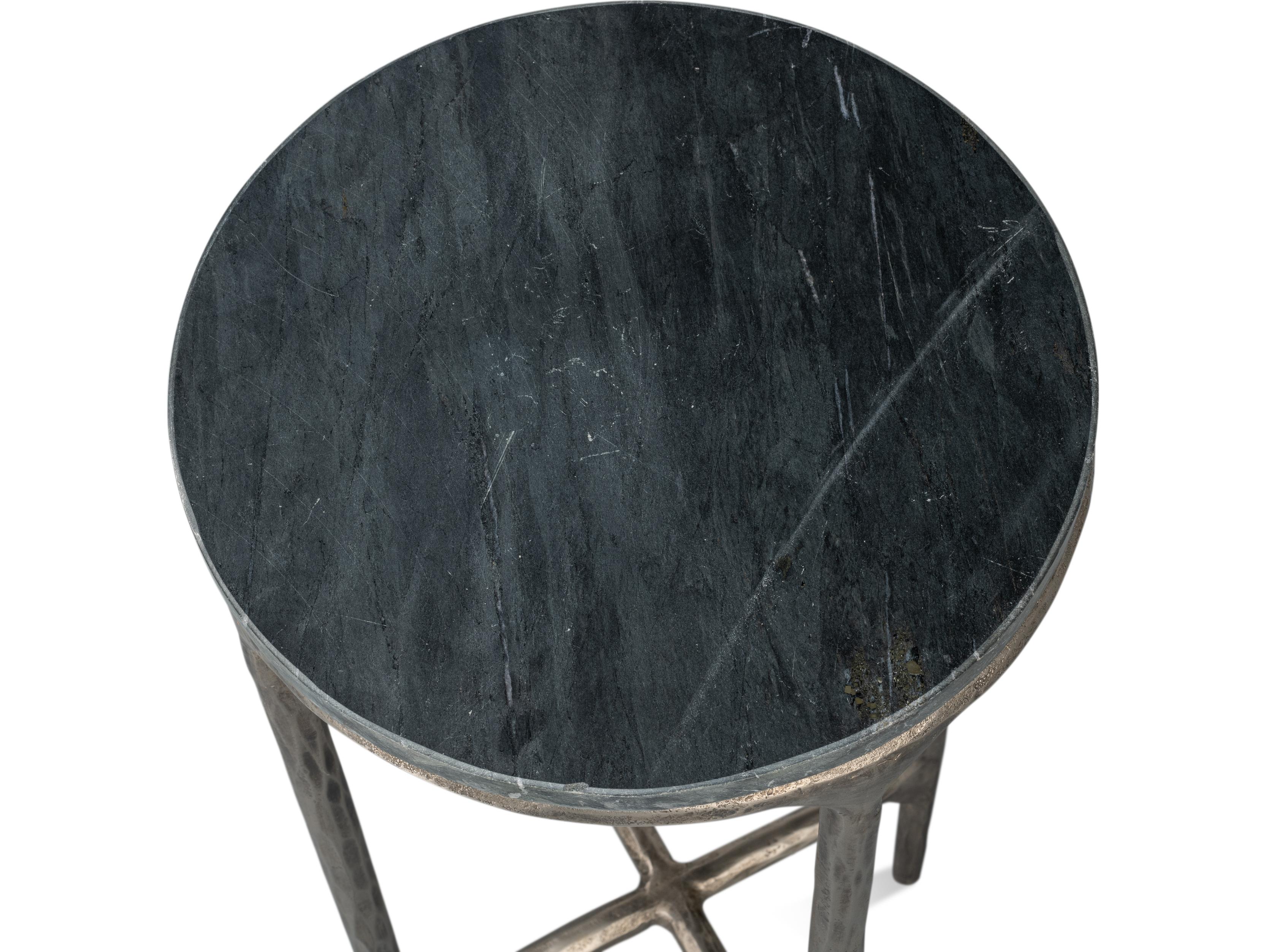 Sarreid Ltd Derrick Iron End Table With Marble Top