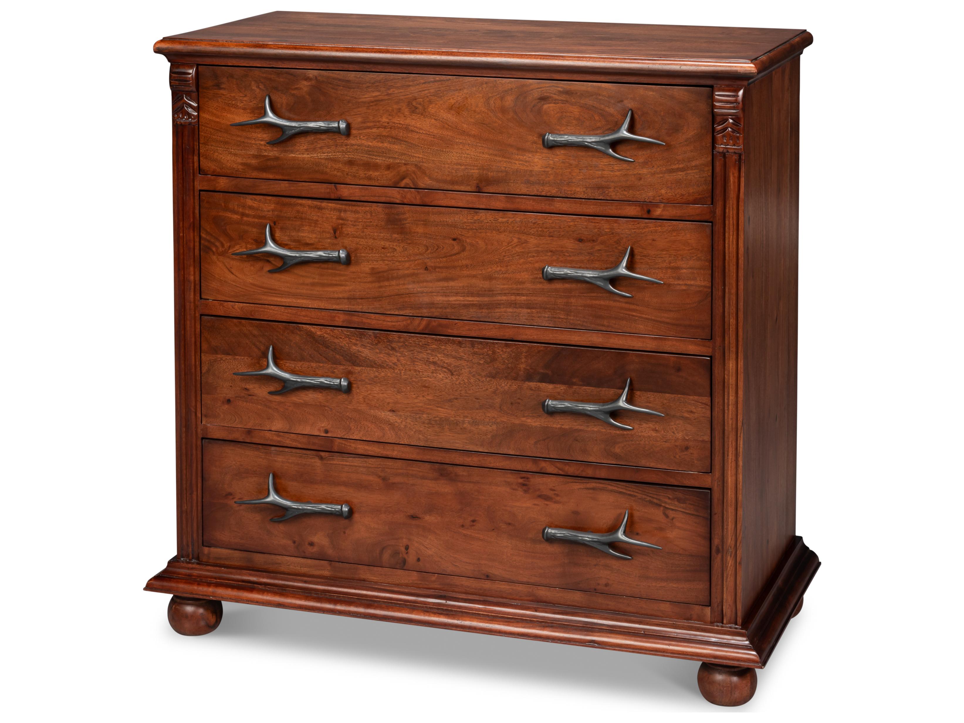 Sarreid Ltd Redford 4-Drawers Brown Acacia Wood Dresser