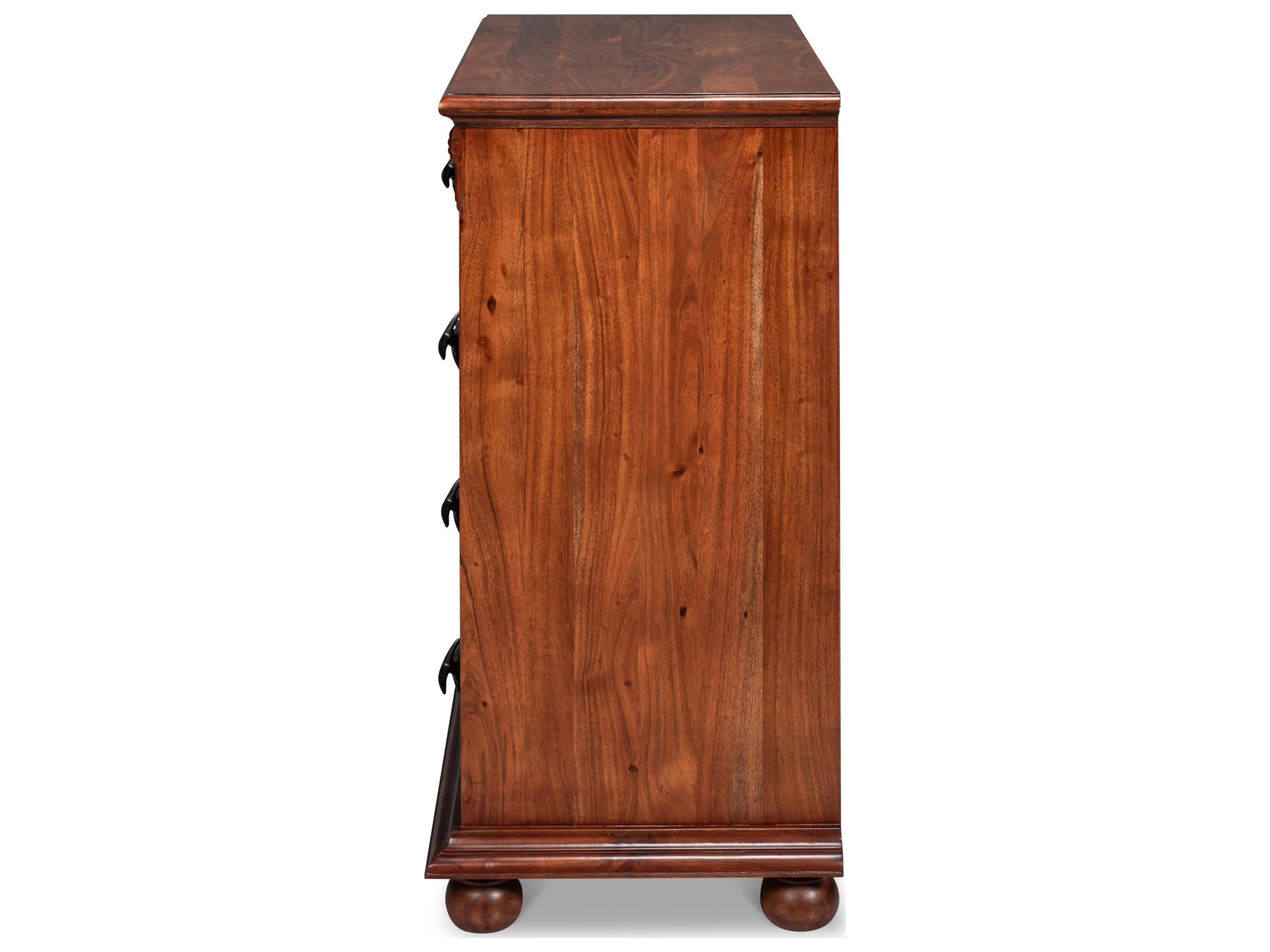 Sarreid Ltd Redford 4-Drawers Brown Acacia Wood Dresser