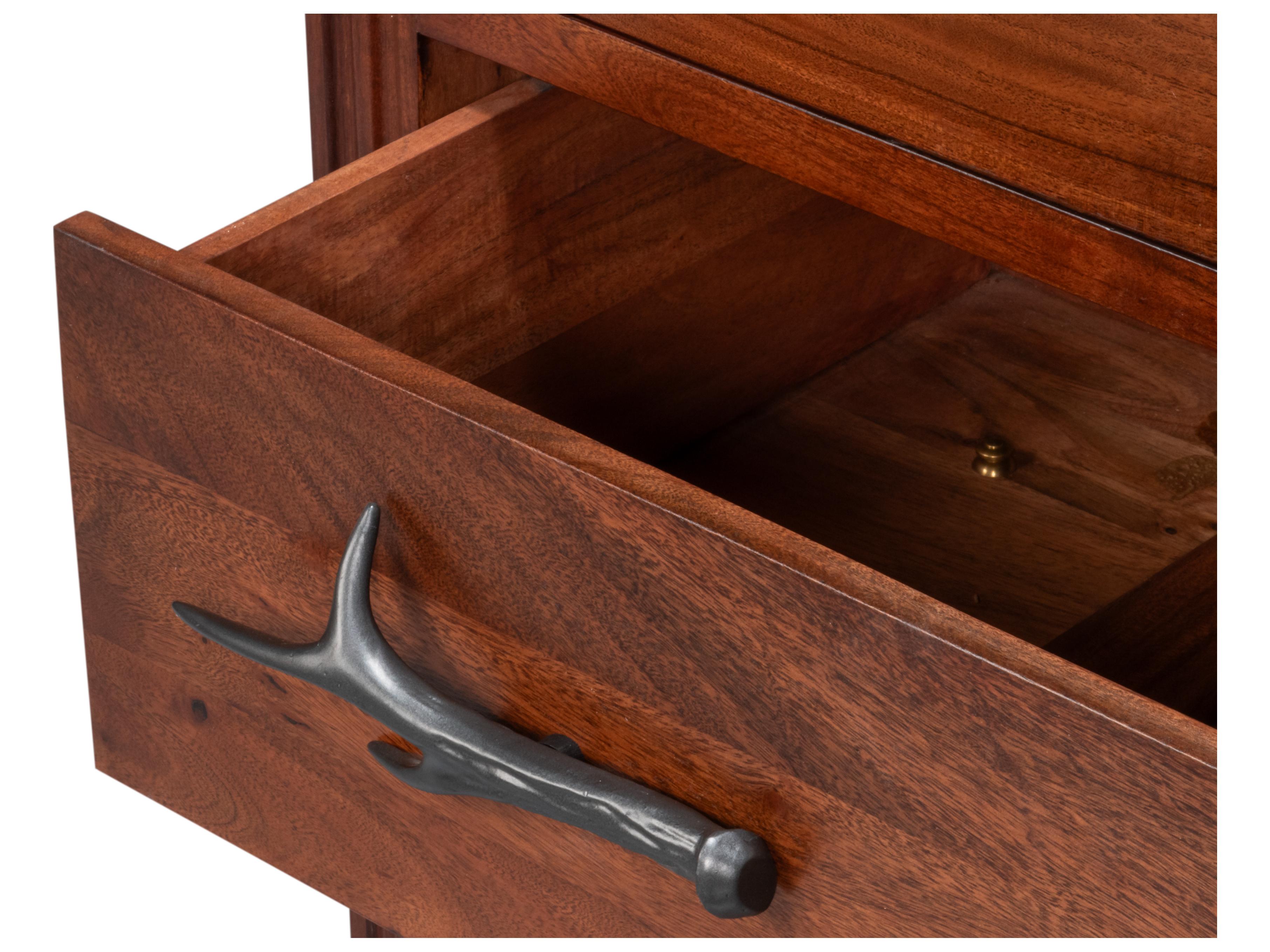 Sarreid Ltd Redford 4-Drawers Brown Acacia Wood Dresser