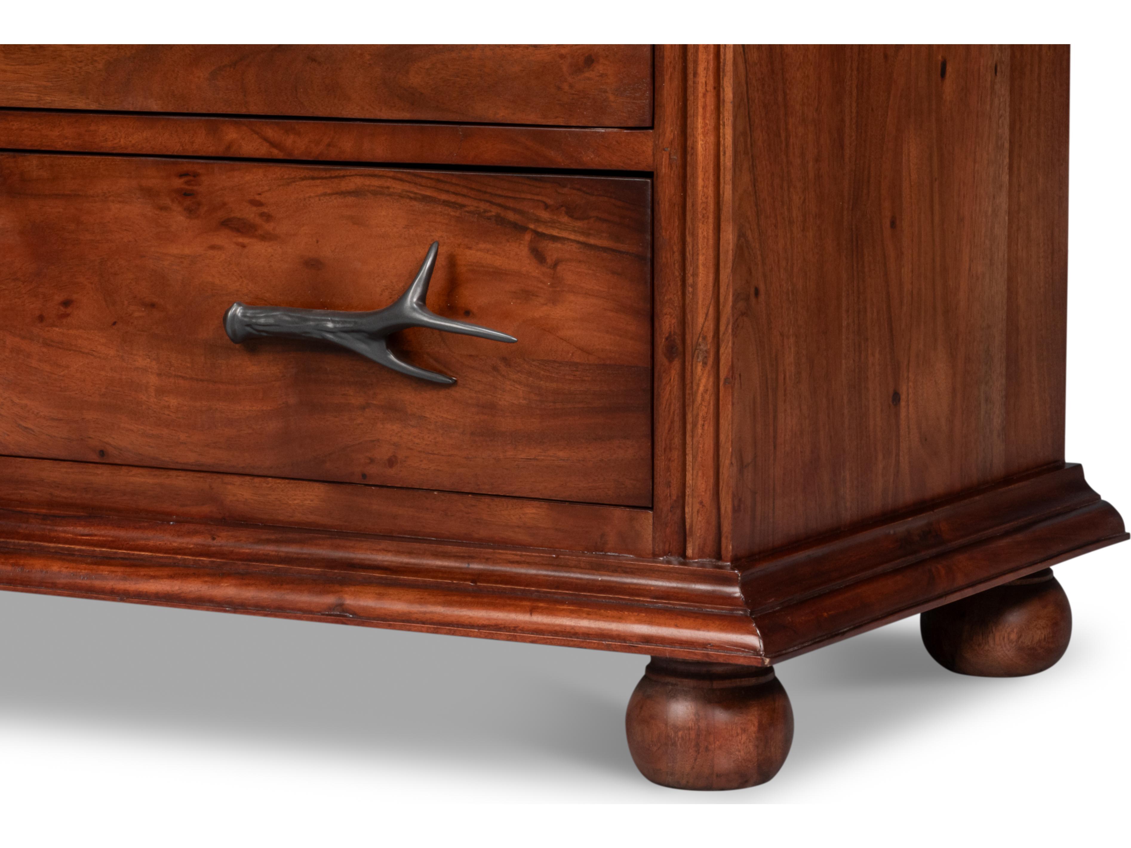 Sarreid Ltd Redford 4-Drawers Brown Acacia Wood Dresser