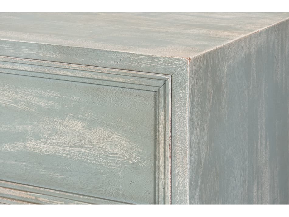 Sarreid Ltd Frances 5-Drawers Blue Acacia Wood Dresser