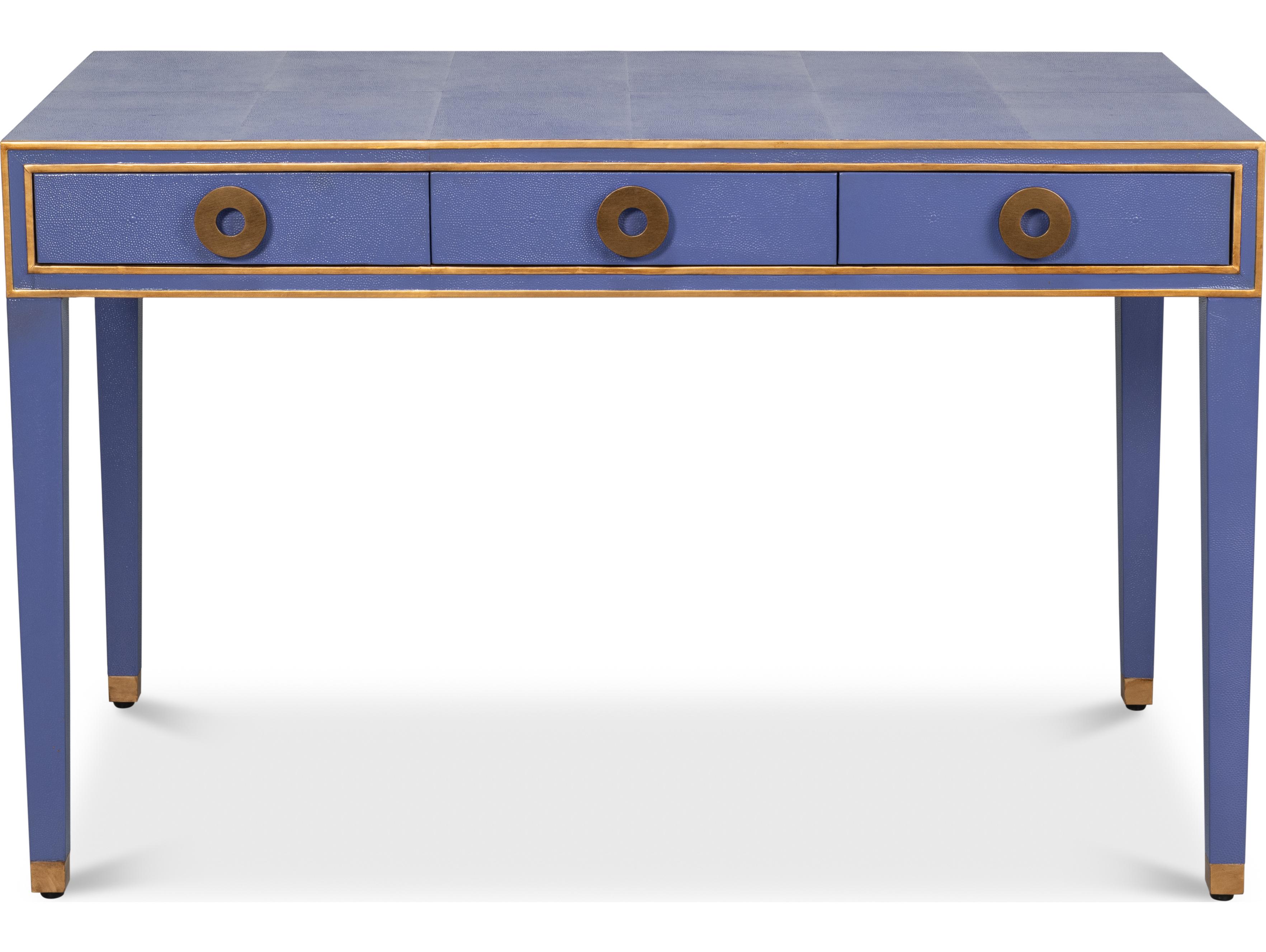 Sarreid Ltd Gabriella Shagreen Desk Table Marlin Blue