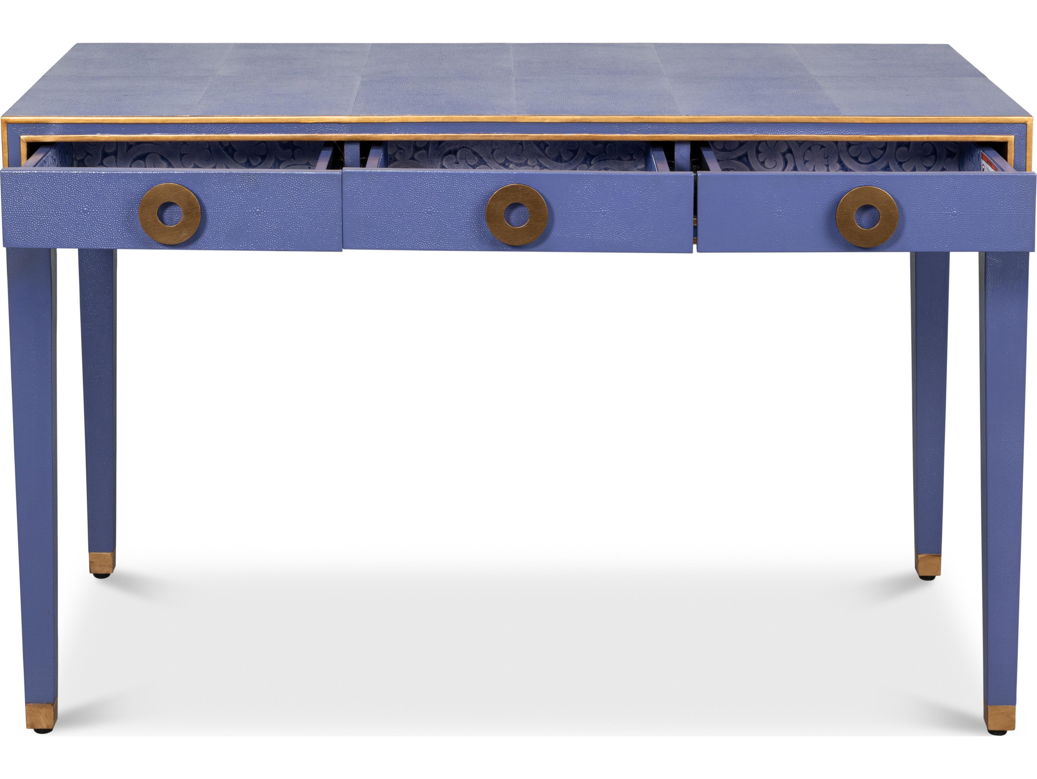 Sarreid Ltd Gabriella Shagreen Desk Table Marlin Blue