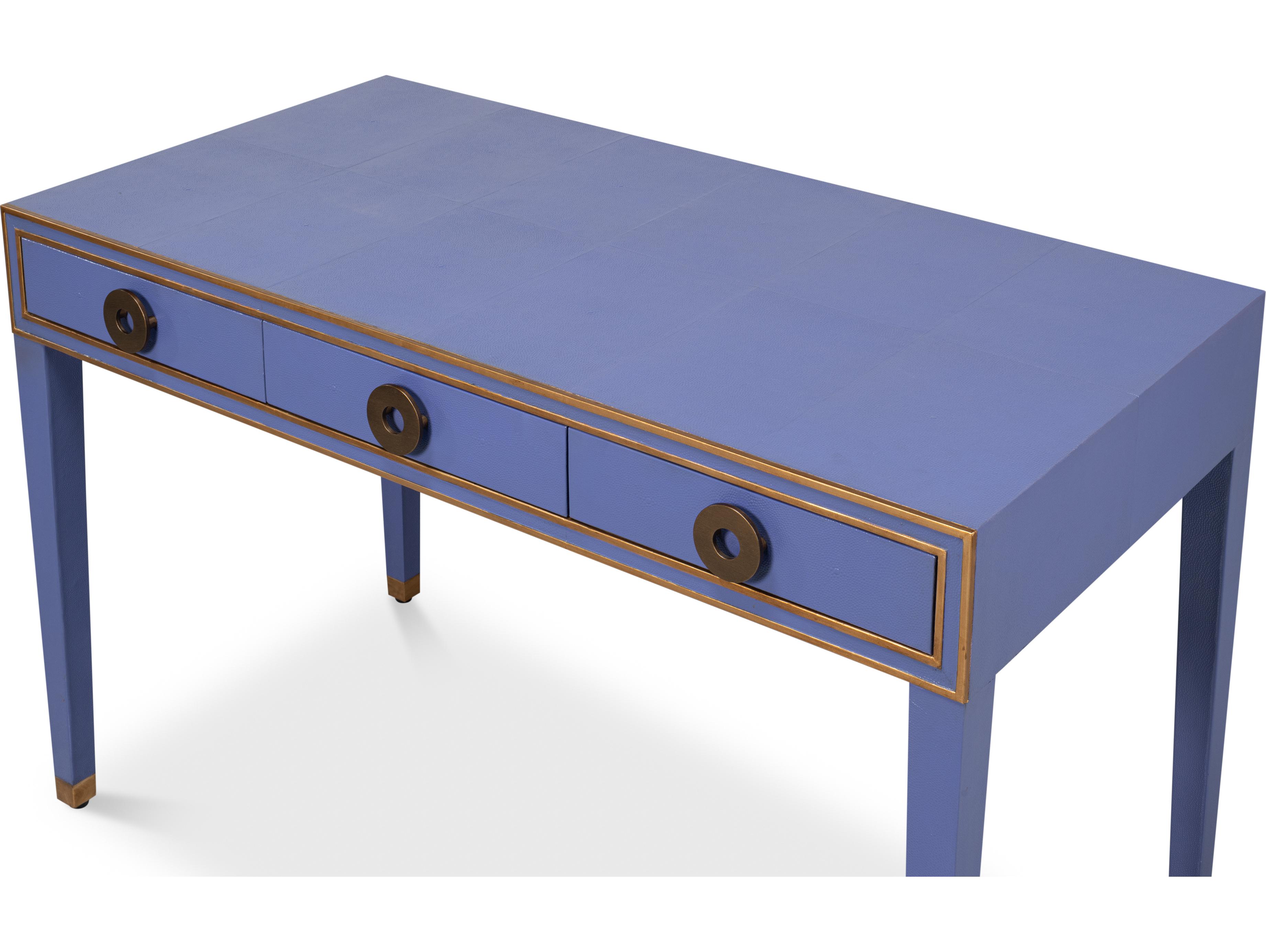 Sarreid Ltd Gabriella Shagreen Desk Table Marlin Blue