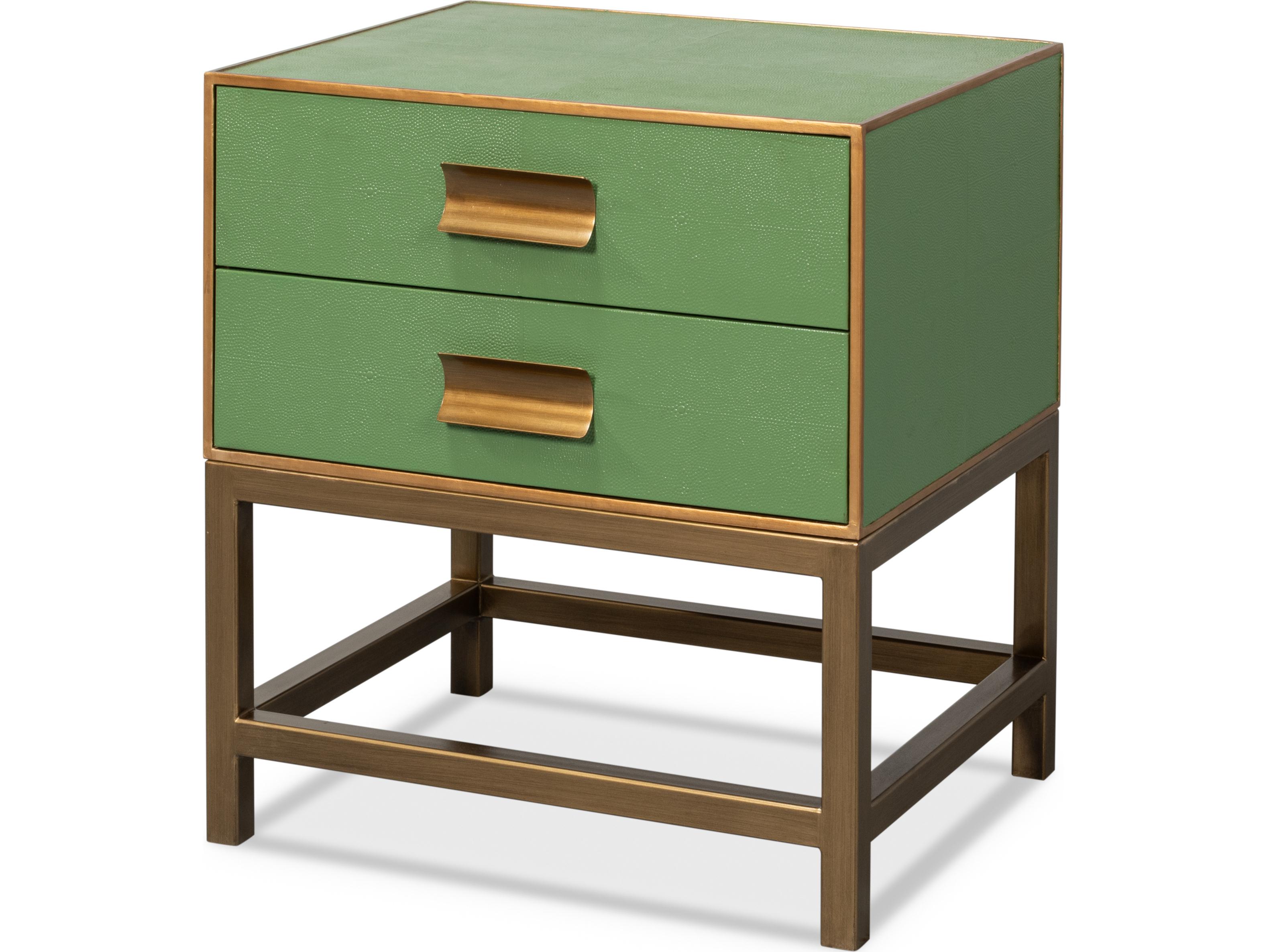 Sarreid Ltd Gideon Shagreen Side Table Watercress