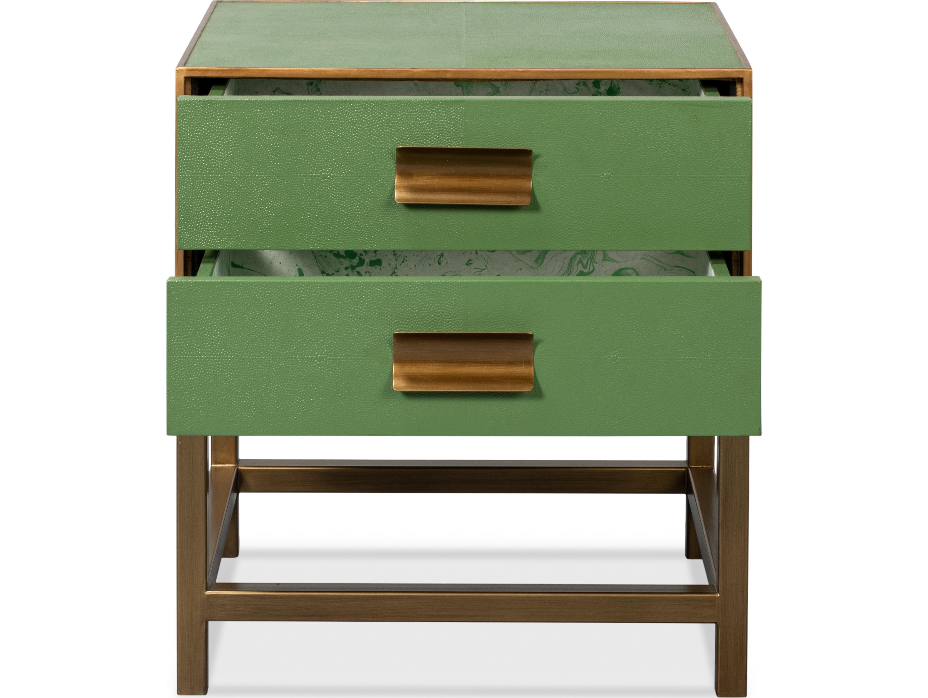 Sarreid Ltd Gideon Shagreen Side Table Watercress