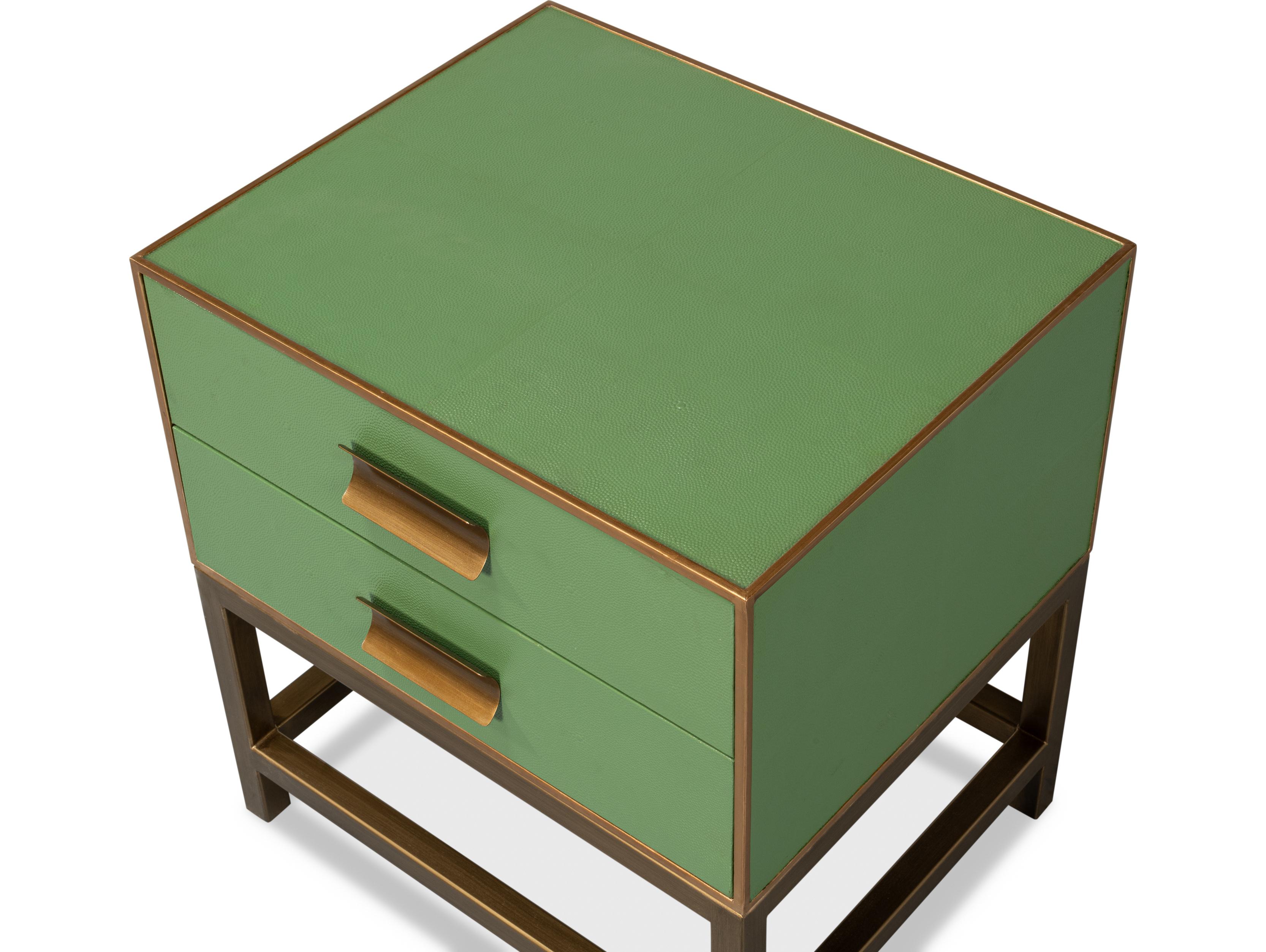 Sarreid Ltd Gideon Shagreen Side Table Watercress