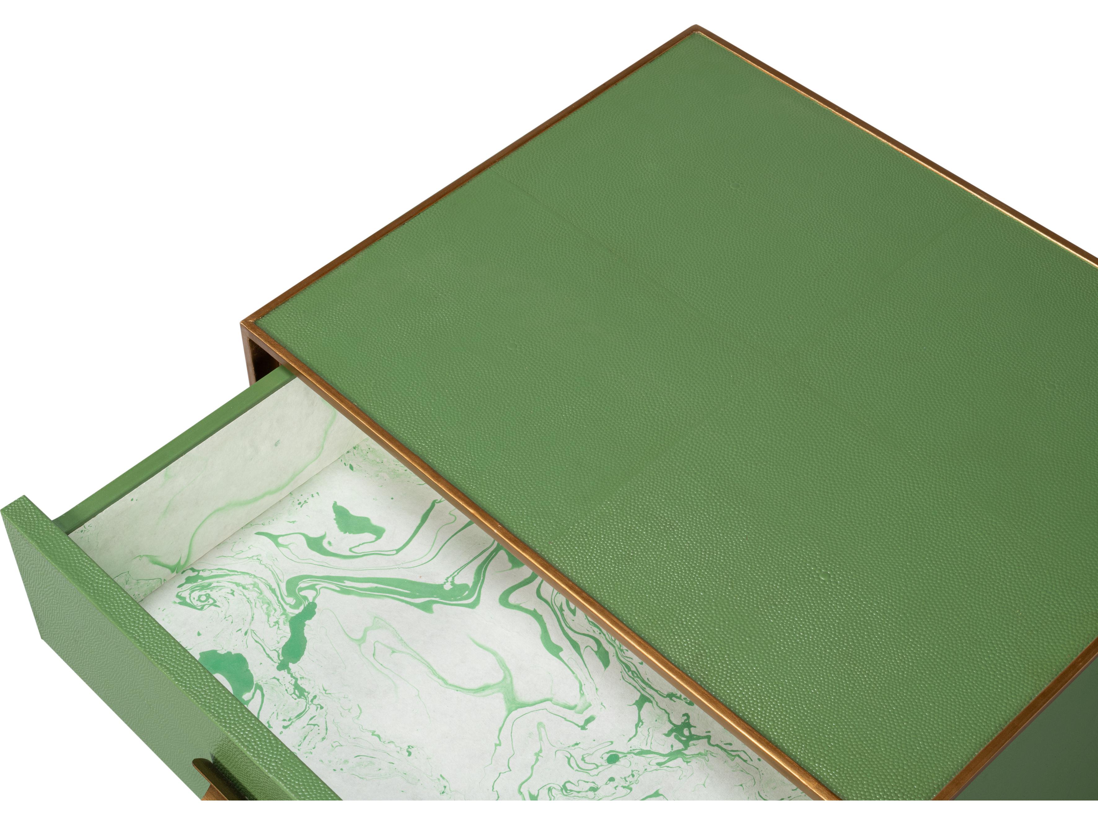 Sarreid Ltd Gideon Shagreen Side Table Watercress
