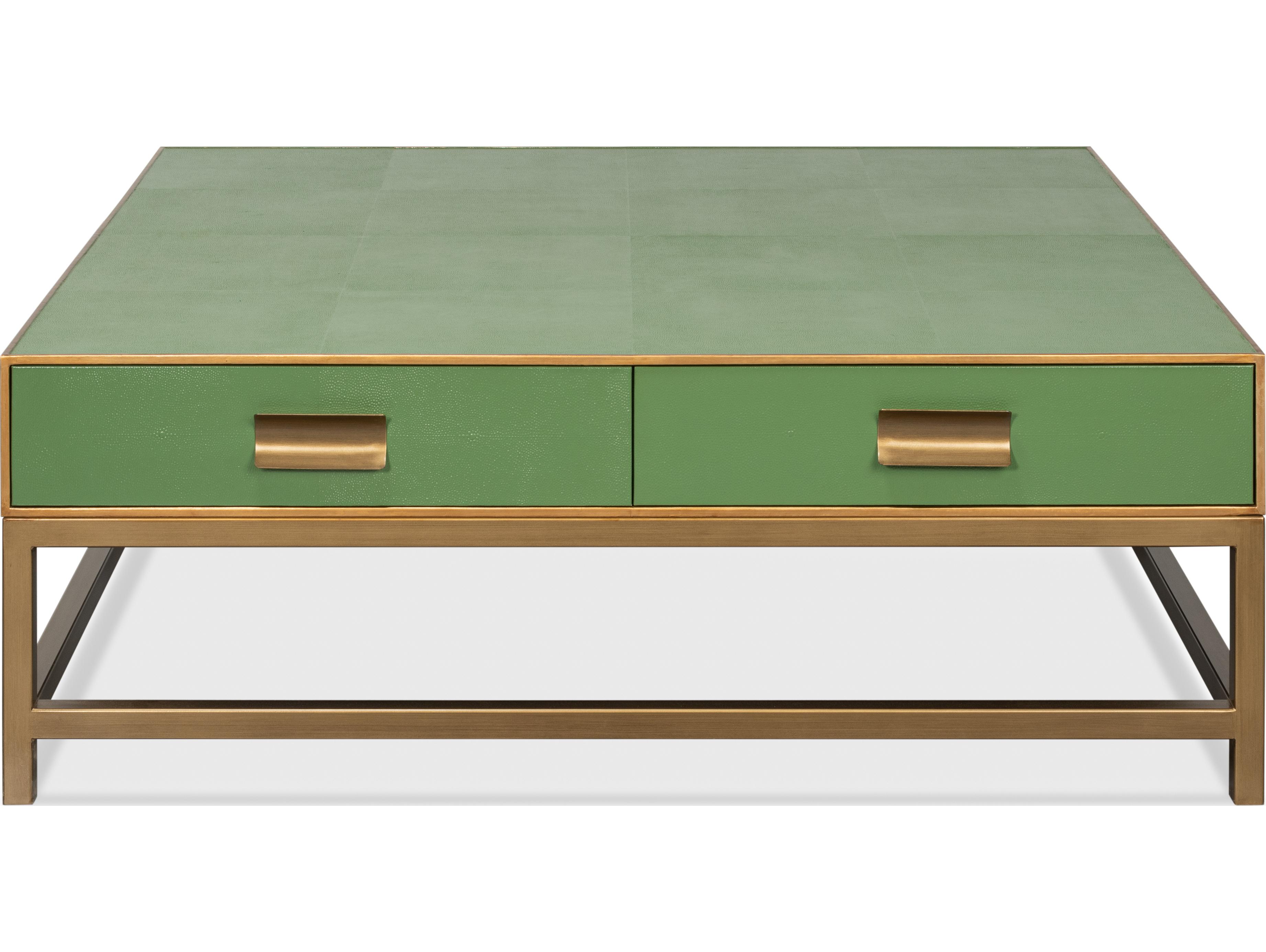 Sarreid Ltd Gideon Shagreen Square Coffee Table Watercress