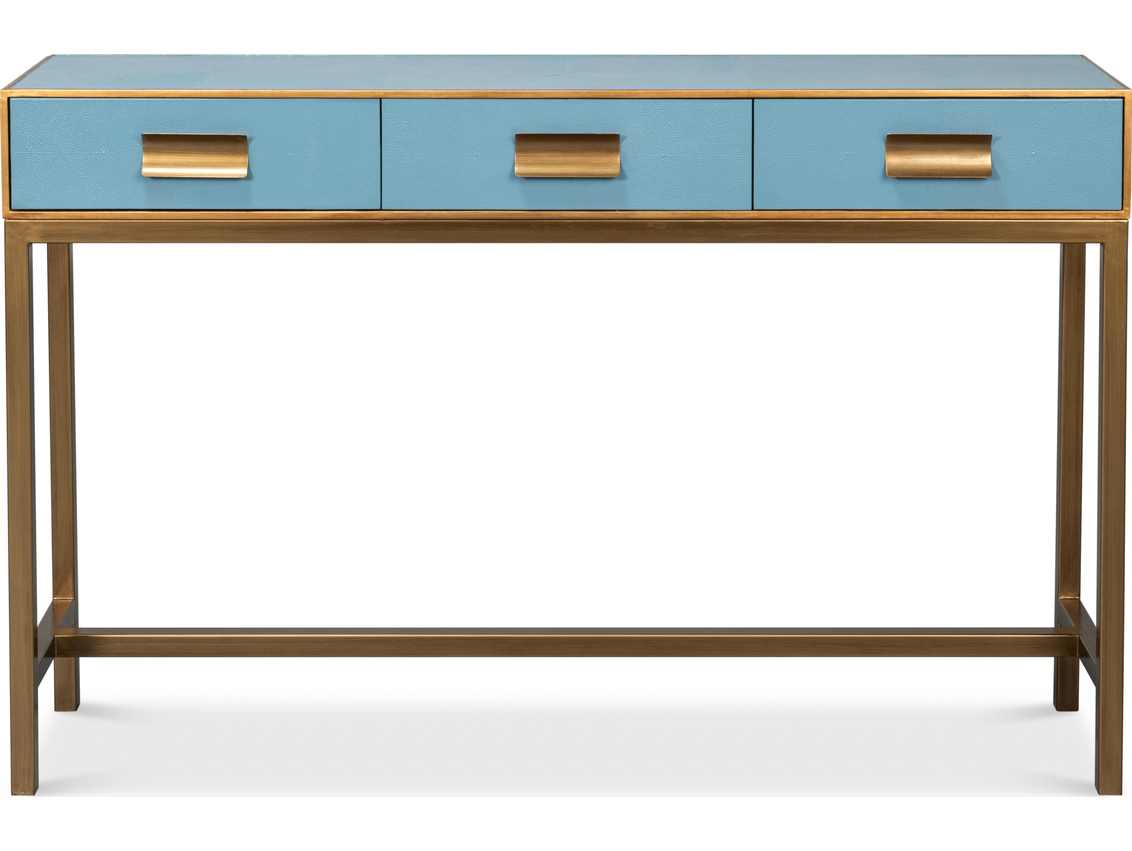 Sarreid Ltd Gideon Shagreen Console Chambray Blue
