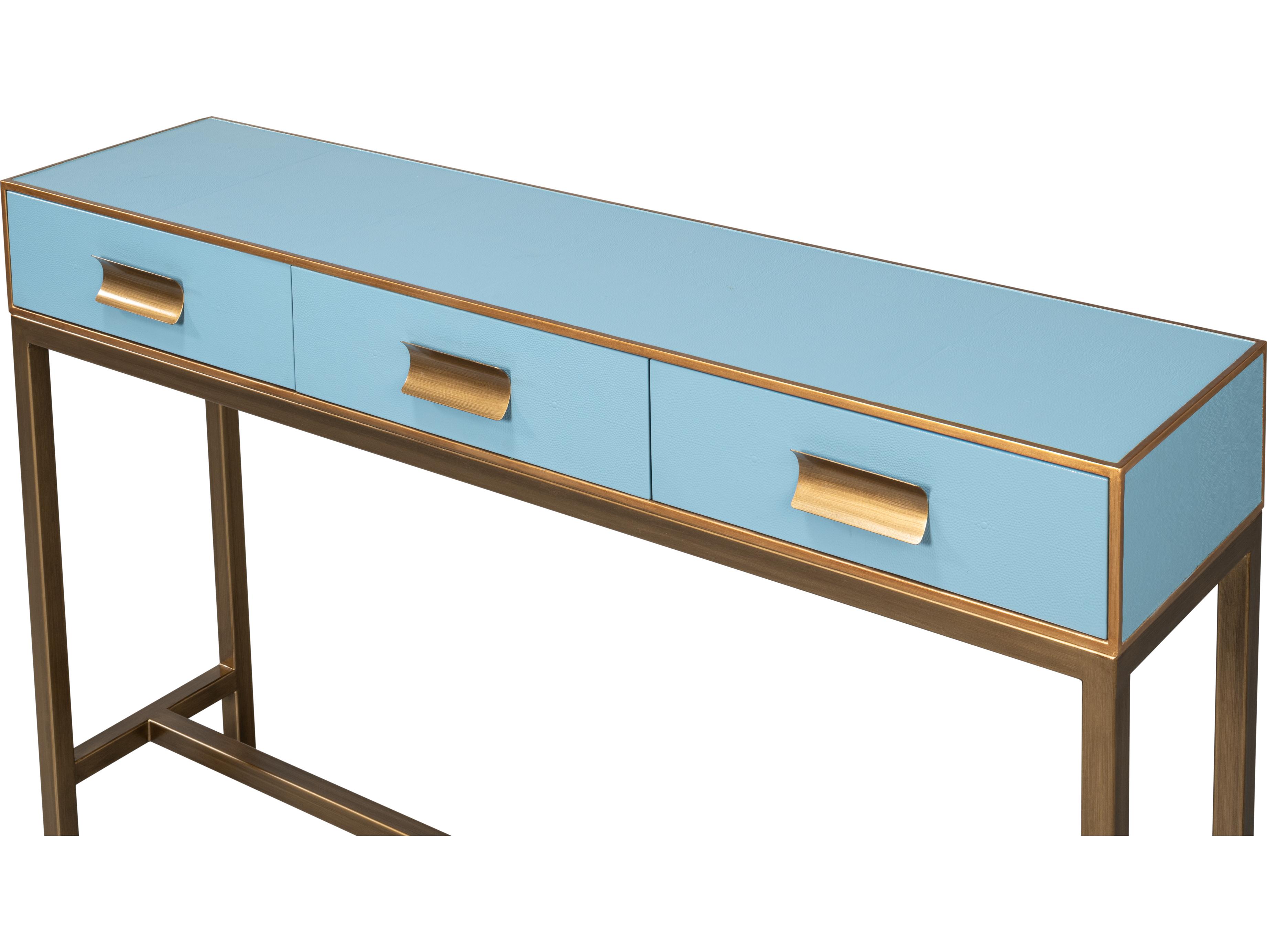 Sarreid Ltd Gideon Shagreen Console Chambray Blue