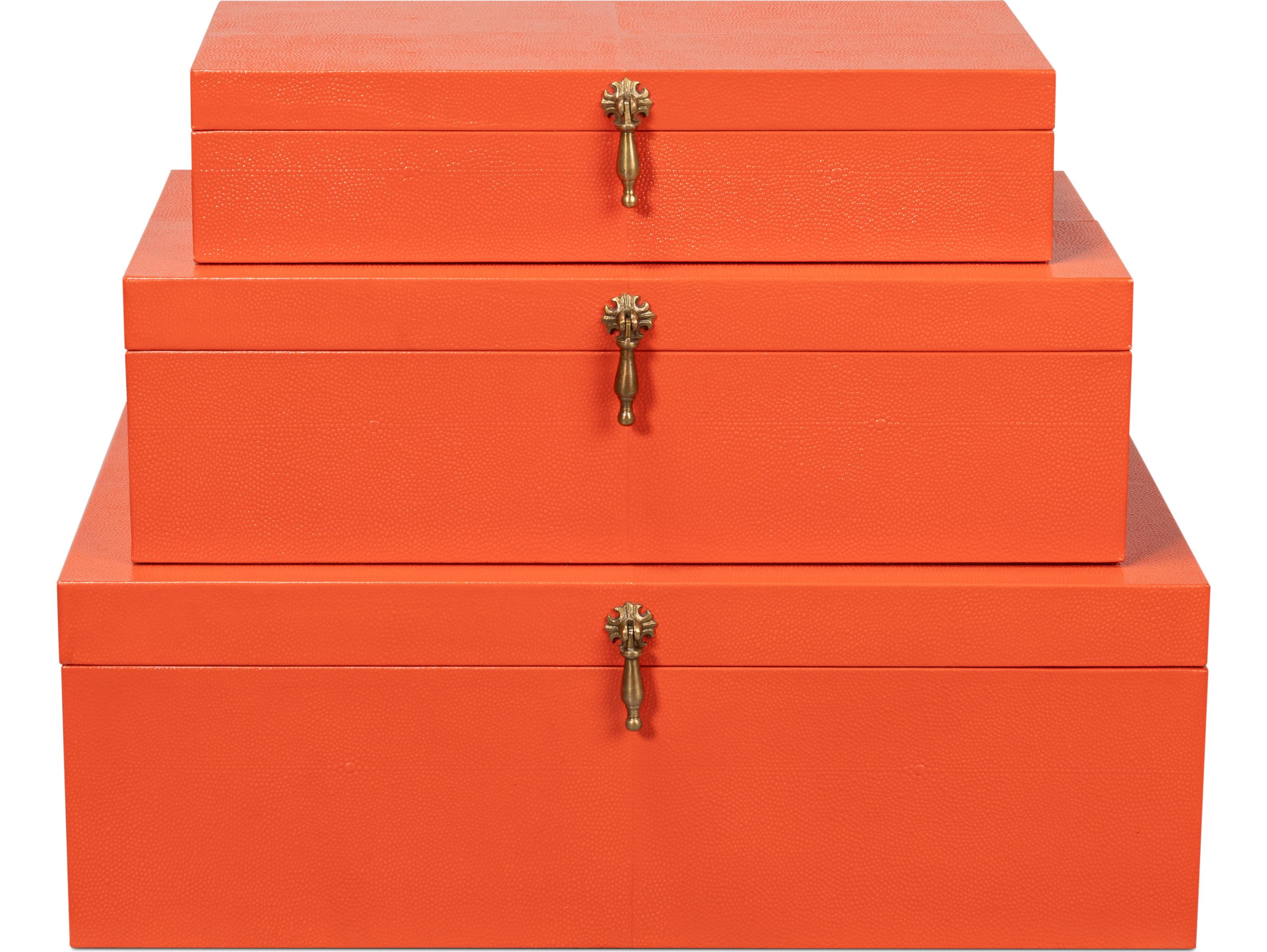 Sarreid Ltd Cosmos Nesting Boxes 3 Orangeade