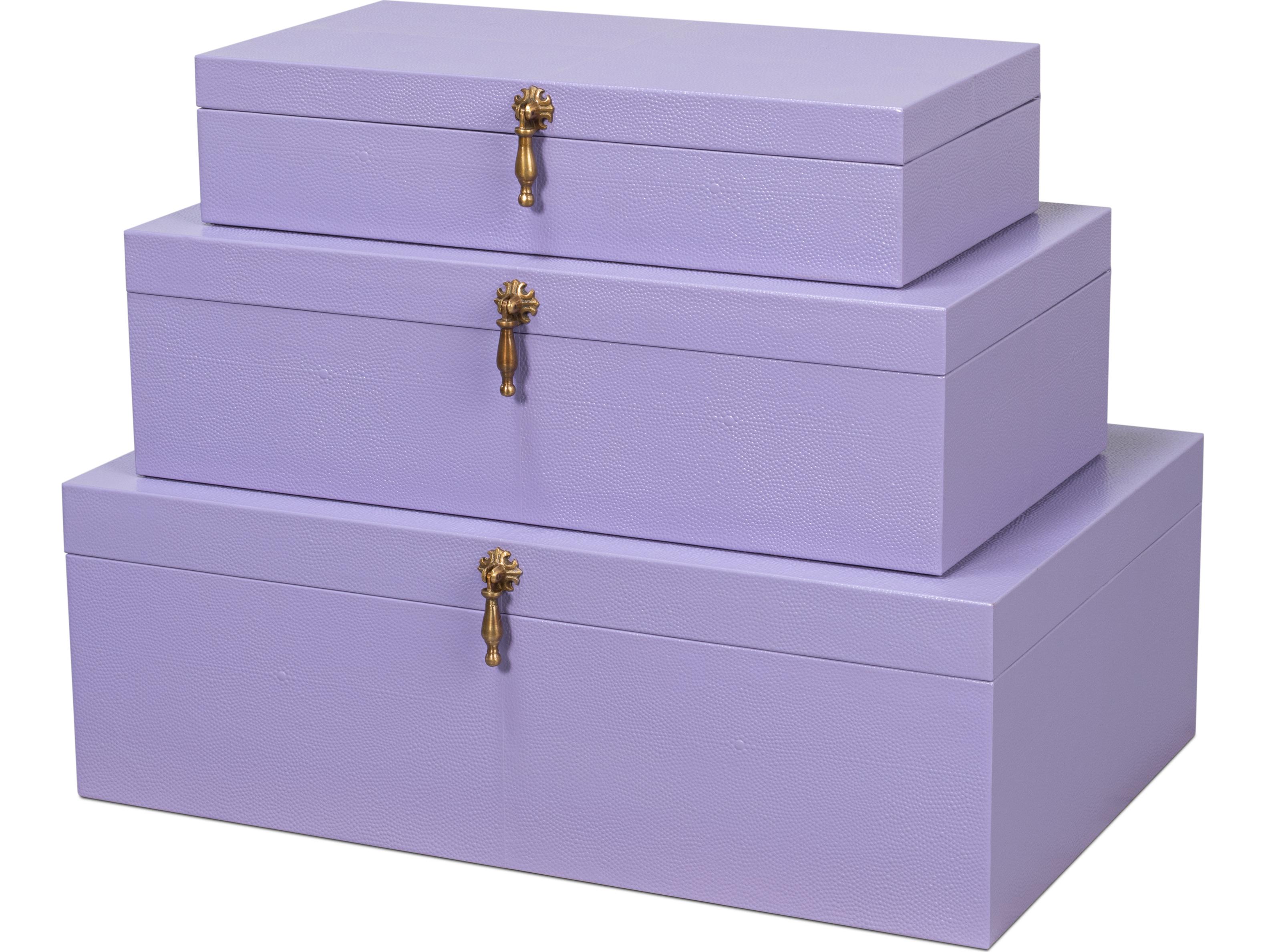 Sarreid Ltd Cosmos Nesting Boxes 3 Lilac