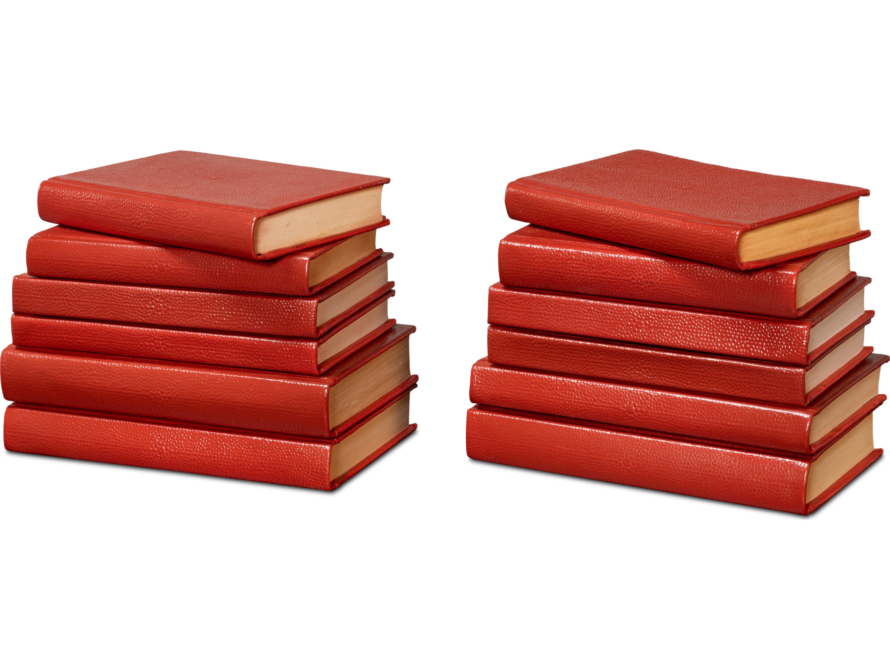 Sarreid Ltd Shagreen Books Set of 12 Rooibos Tea