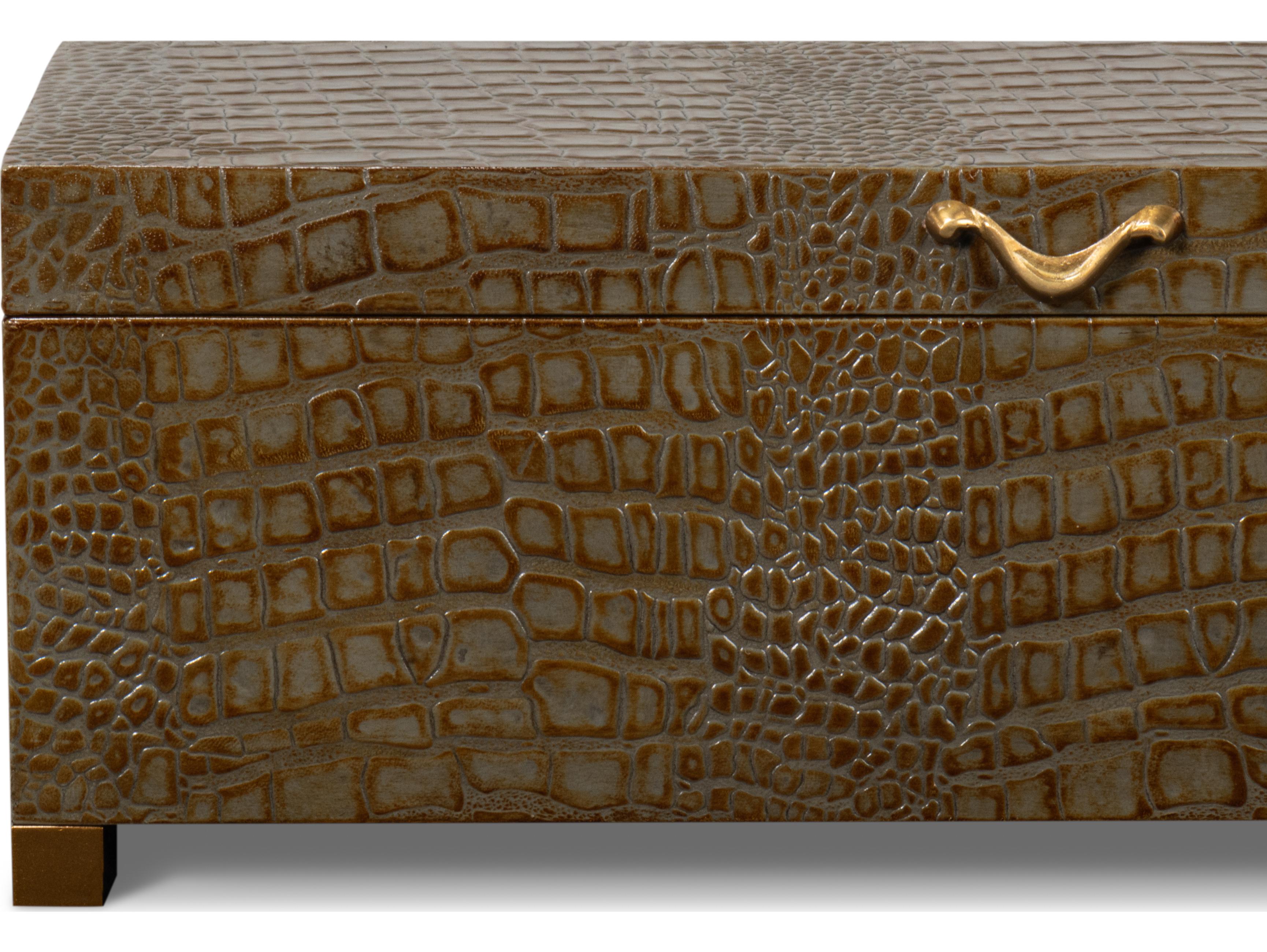 Sarreid Ltd Lyle Leather Box Antique Green