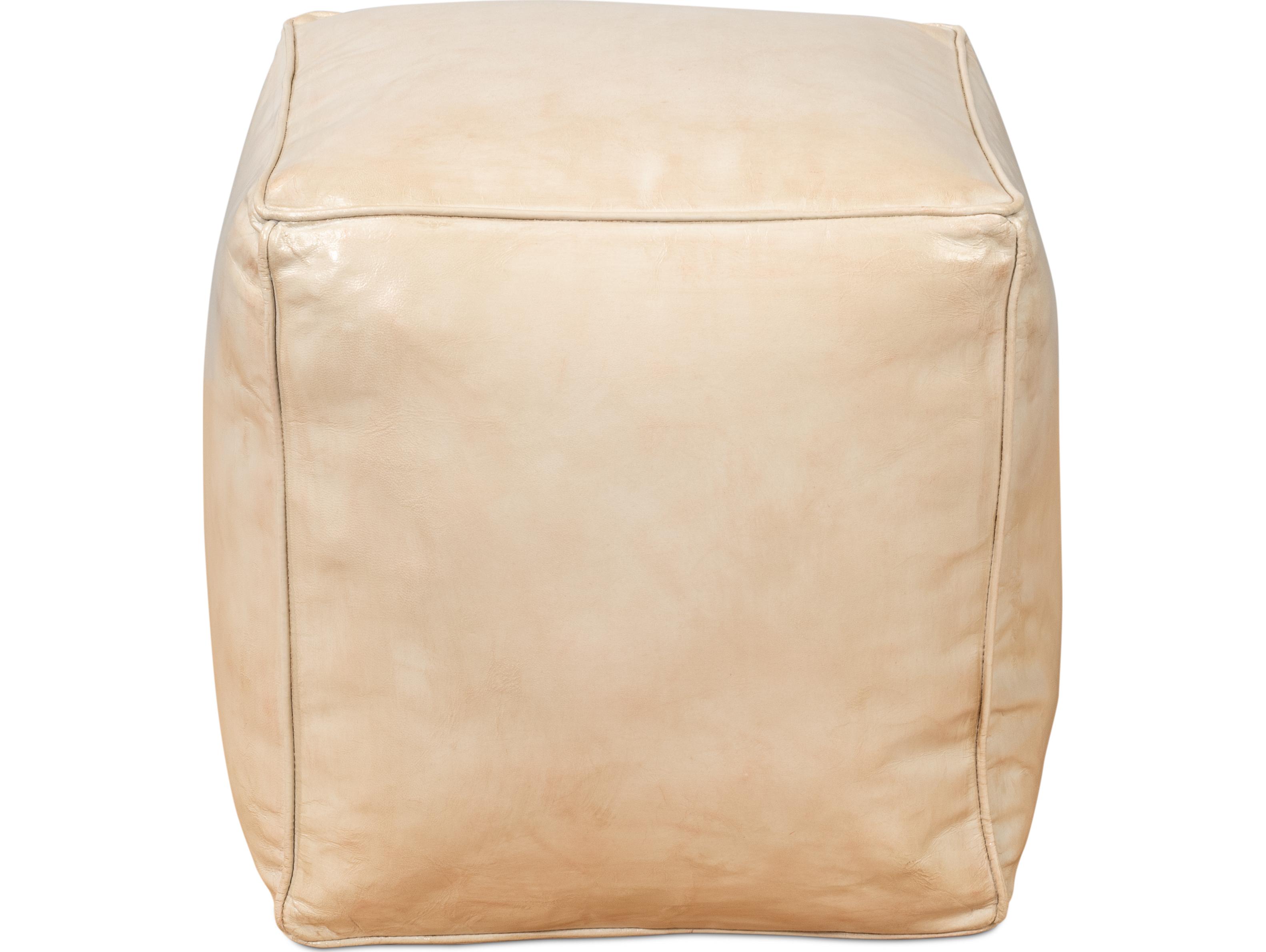 Sarreid Ltd Sunday Afternoon Leather Cube Taupe