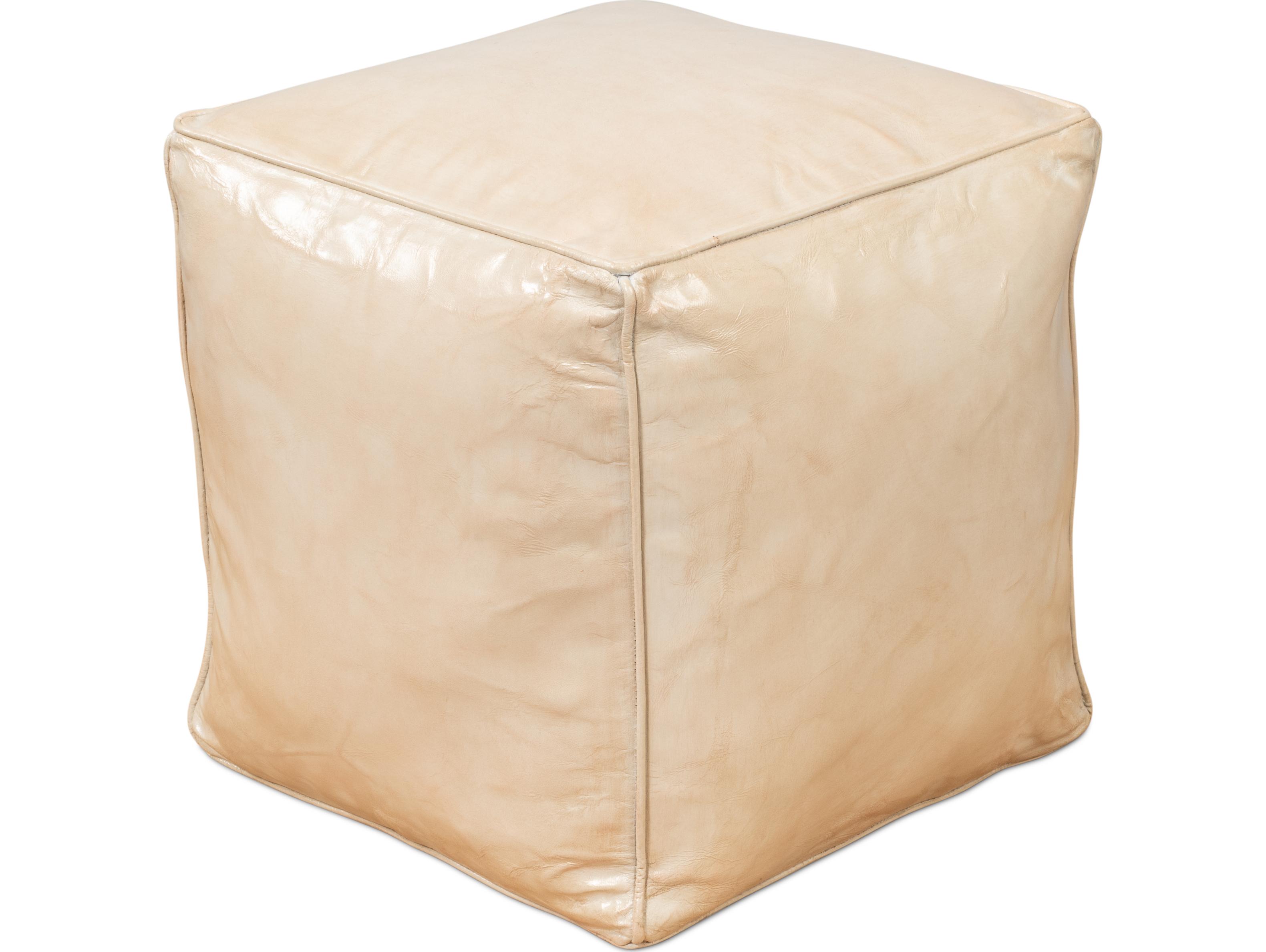 Sarreid Ltd Sunday Afternoon Leather Cube Taupe