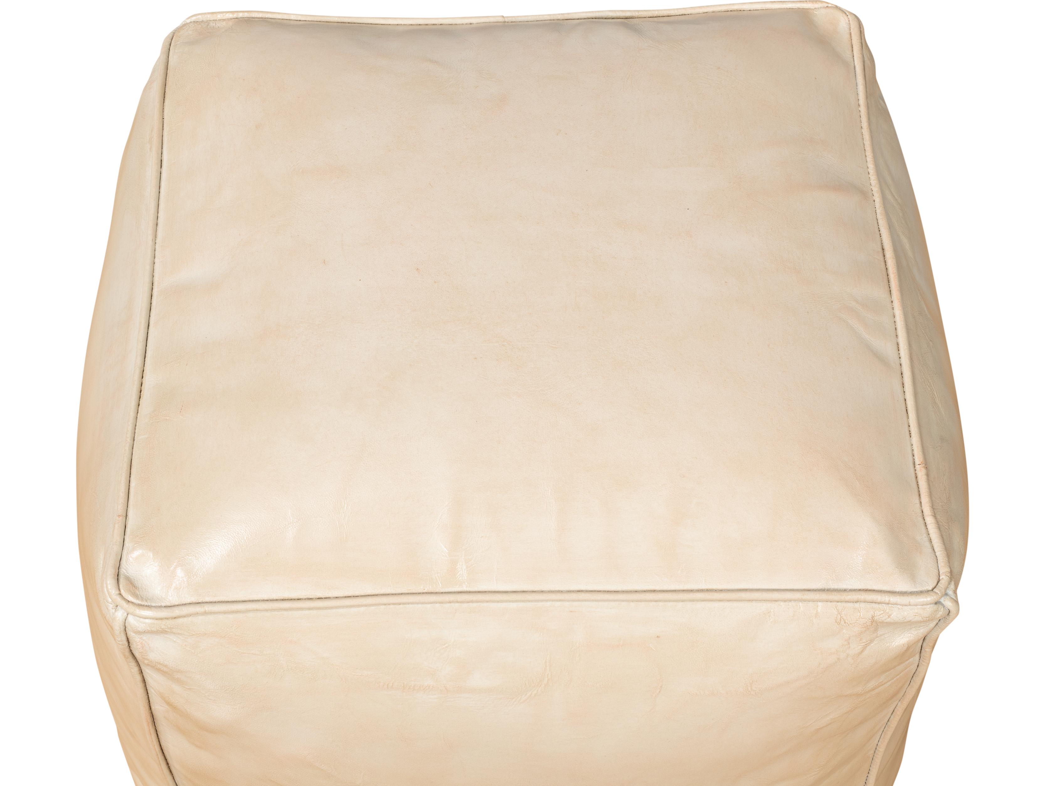 Sarreid Ltd Sunday Afternoon Leather Cube Taupe