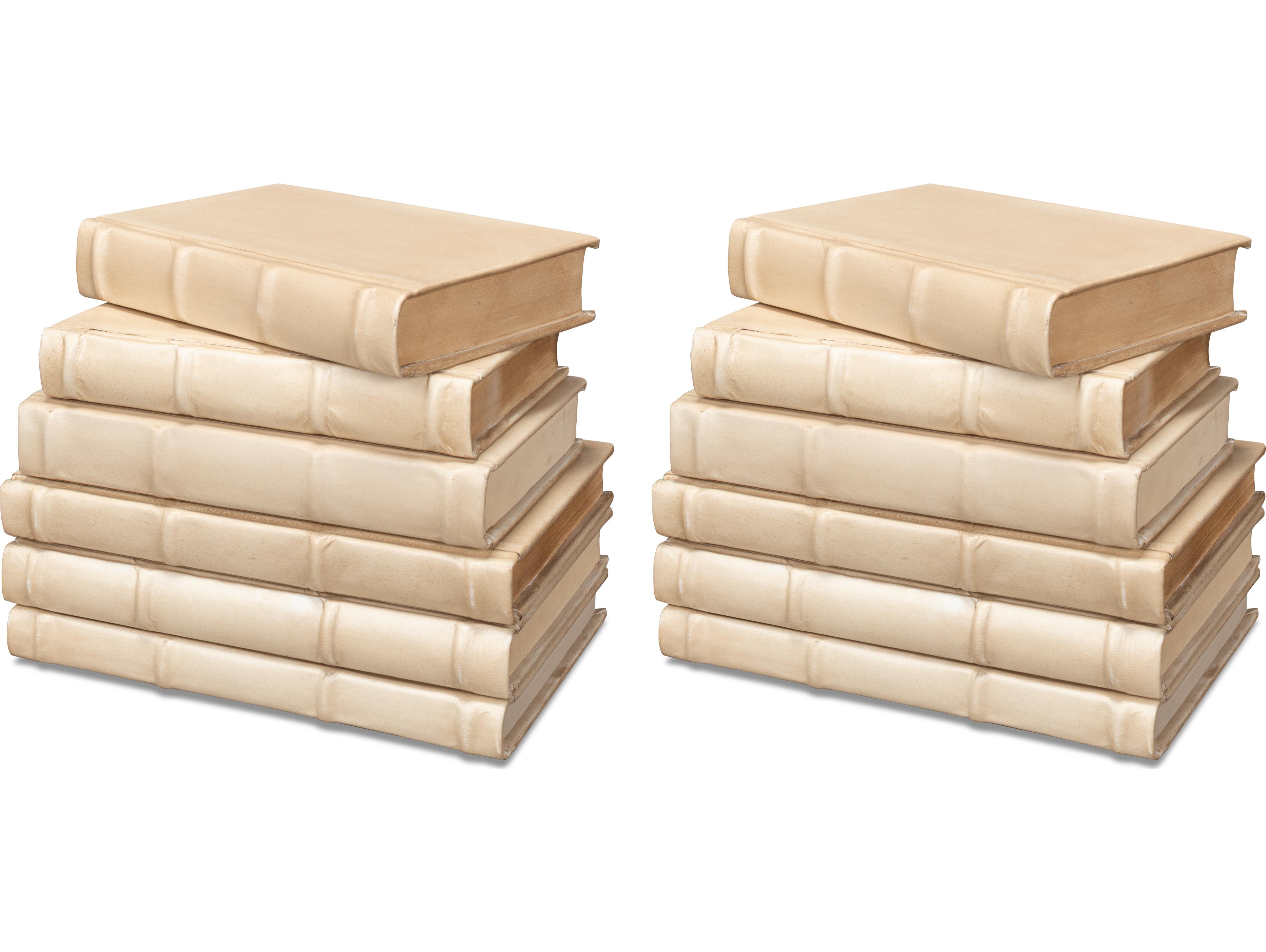 Sarreid Ltd Books Set of 12 Antique White