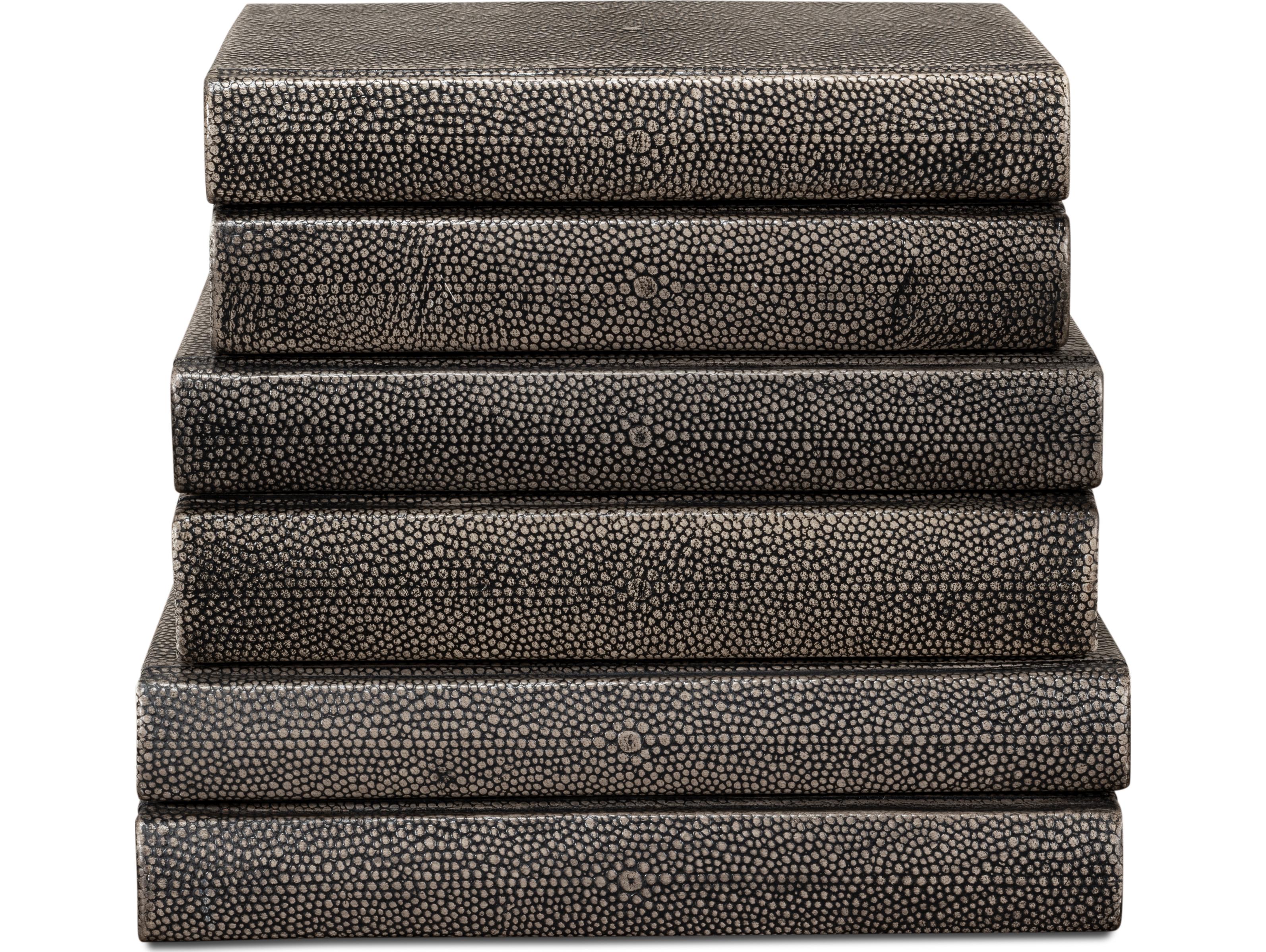 Sarreid Ltd Shagreen Books Set of 12 Antique Grey