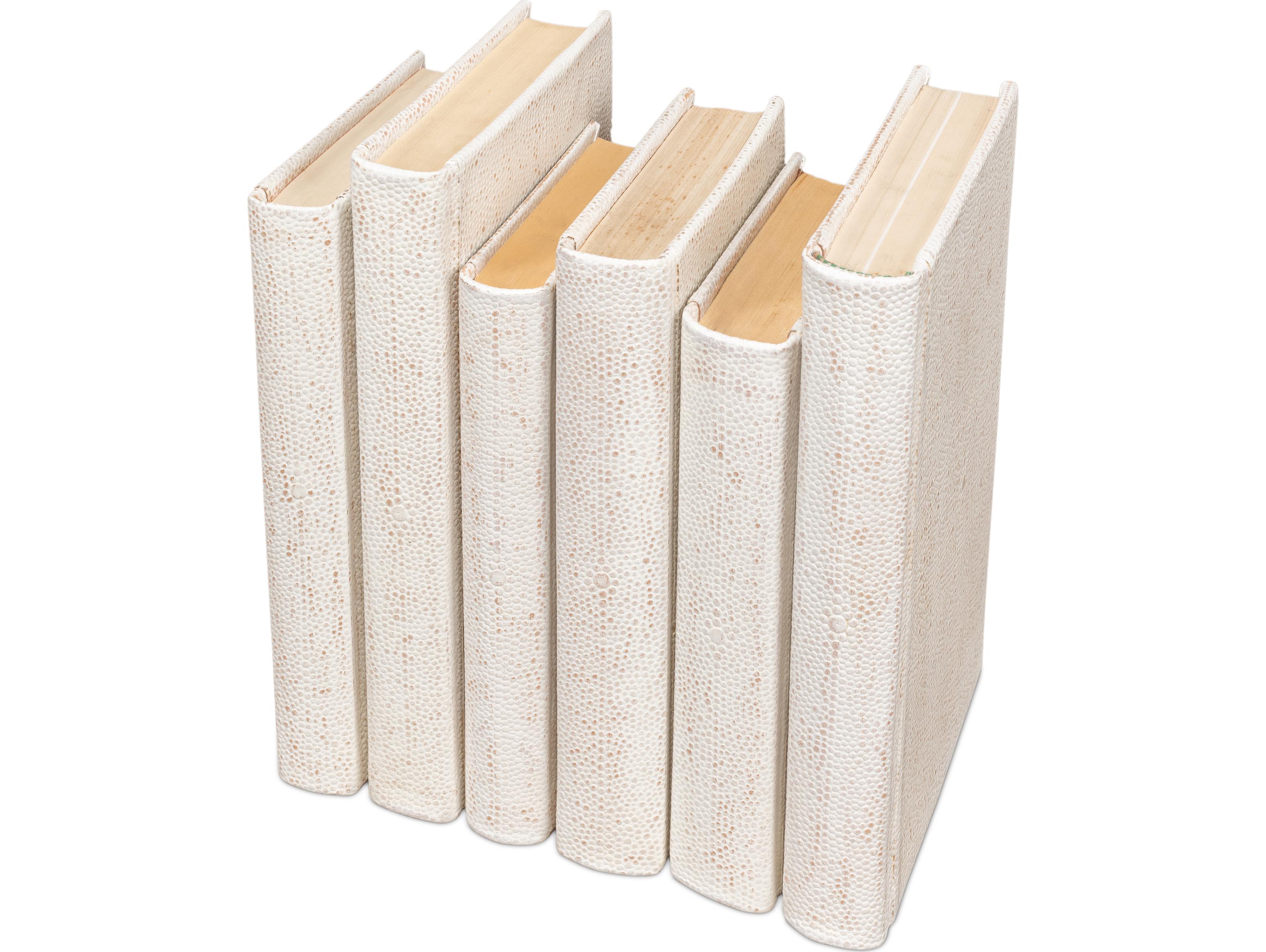 Sarreid Ltd Shagreen Books Set of 12 Osprey White