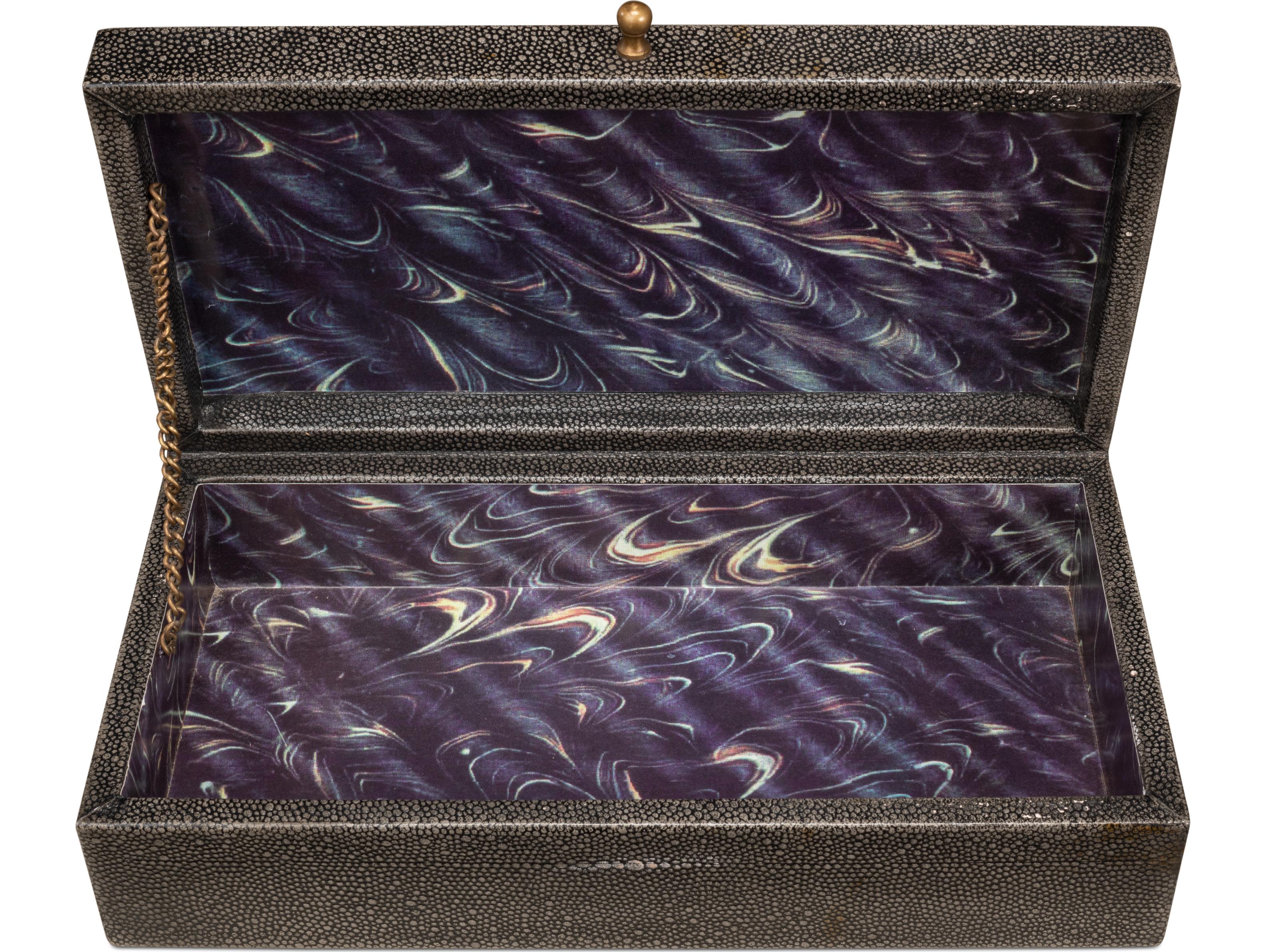 Sarreid Ltd Gatsburg Shagreen Box 2