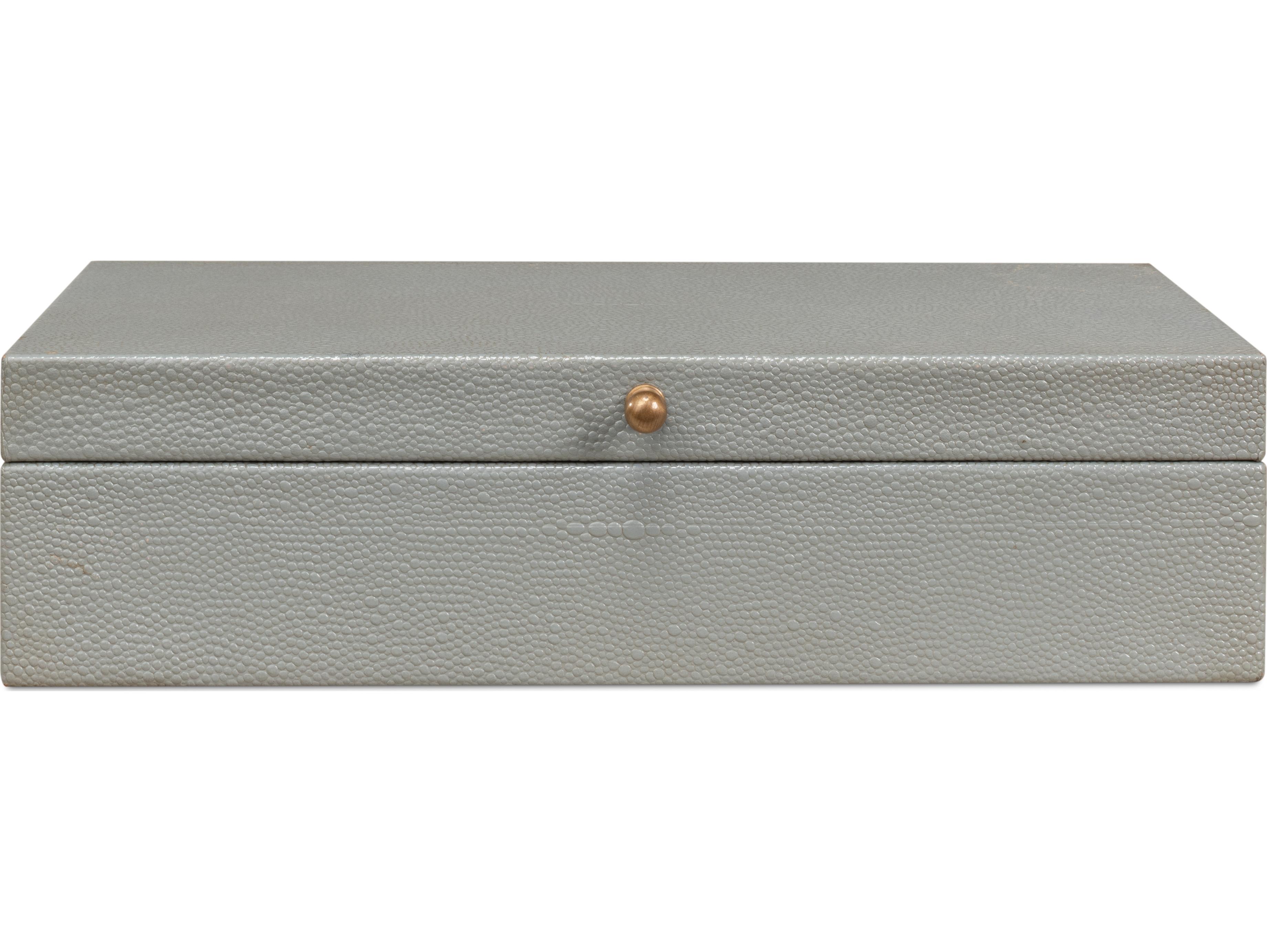 Sarreid Ltd Gatsburg Shagreen Box Storm Grey 2