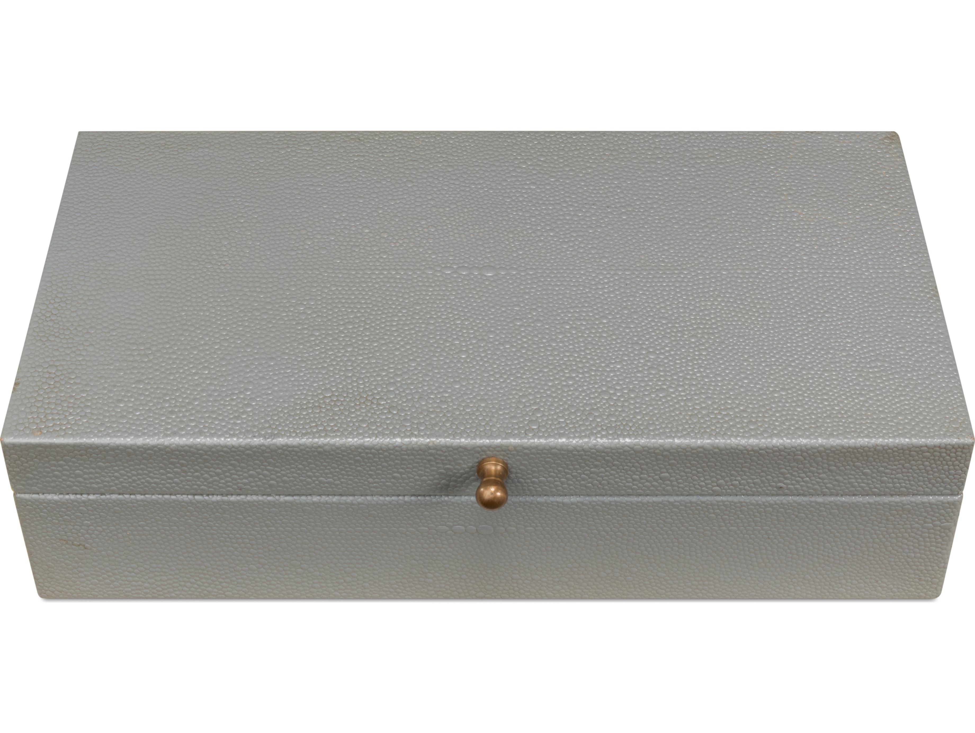 Sarreid Ltd Gatsburg Shagreen Box Storm Grey 2