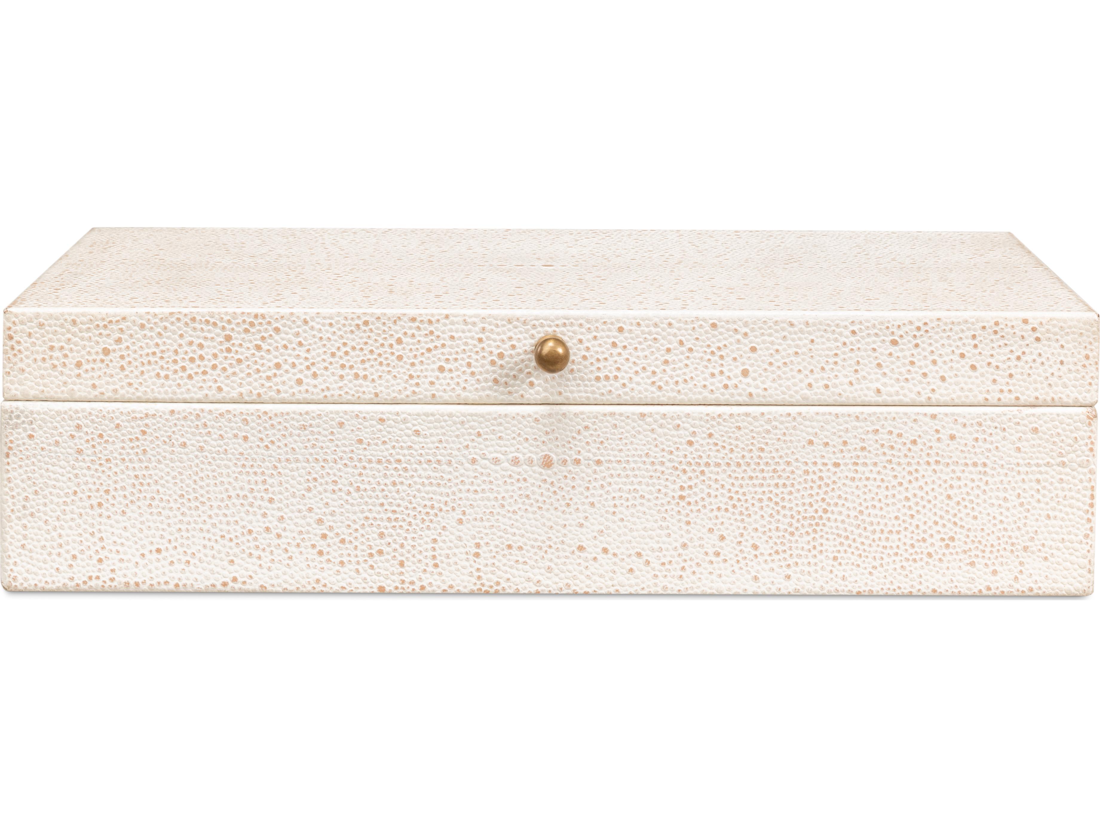 Sarreid Ltd Gatsburg Shagreen Box Osprey White 2