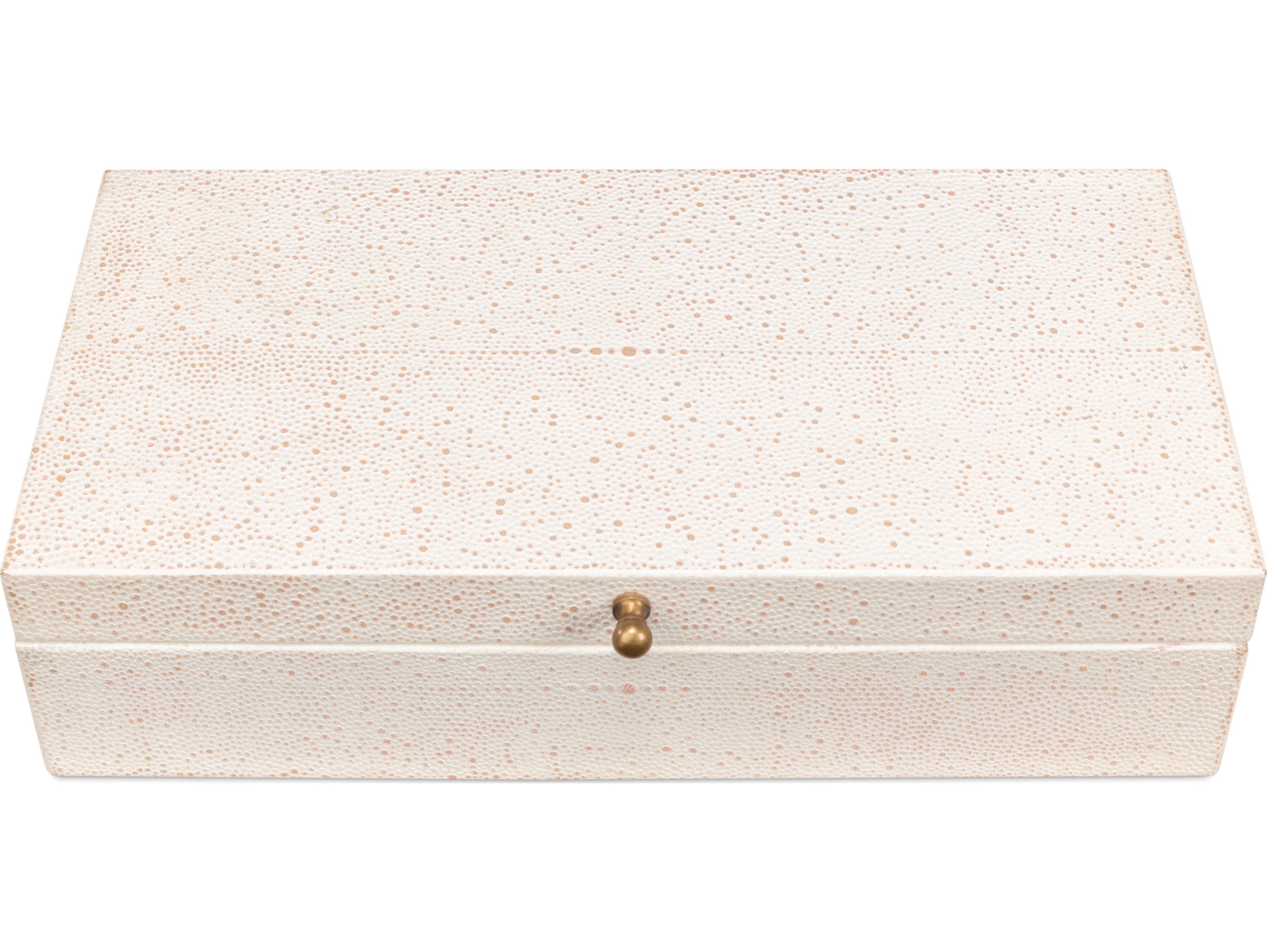 Sarreid Ltd Gatsburg Shagreen Box Osprey White 2