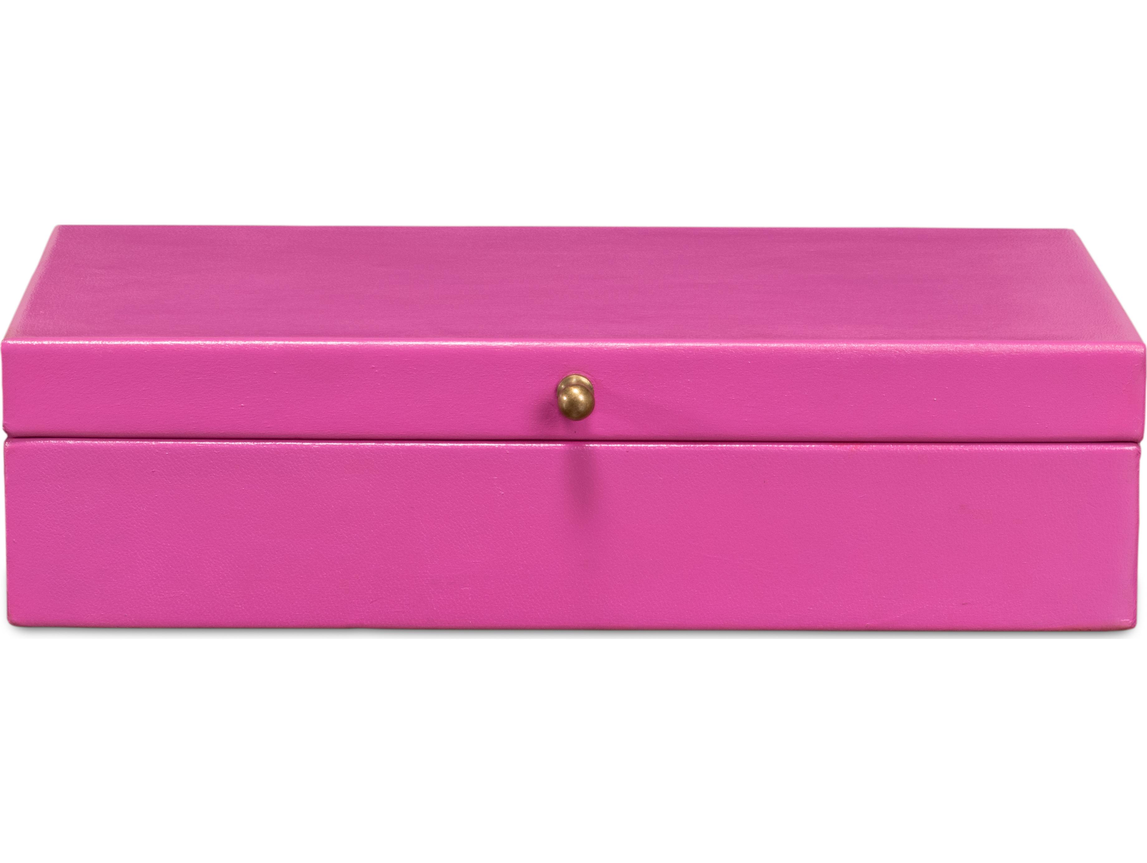 Sarreid Ltd Gatsburg Shagreen Box Pink Set of 2