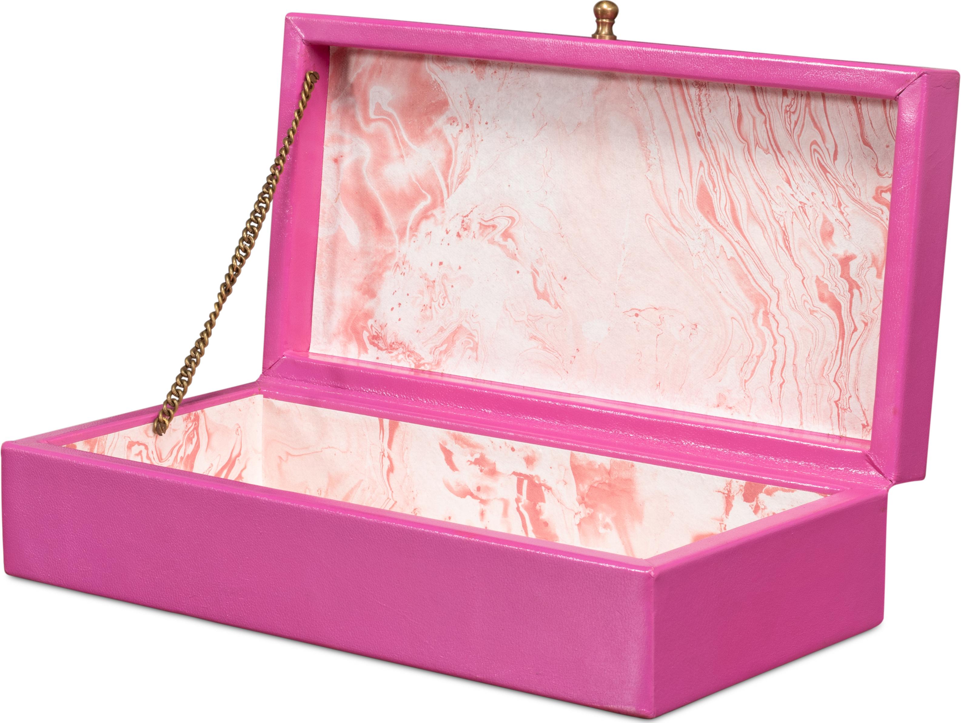 Sarreid Ltd Gatsburg Shagreen Box Pink Set of 2