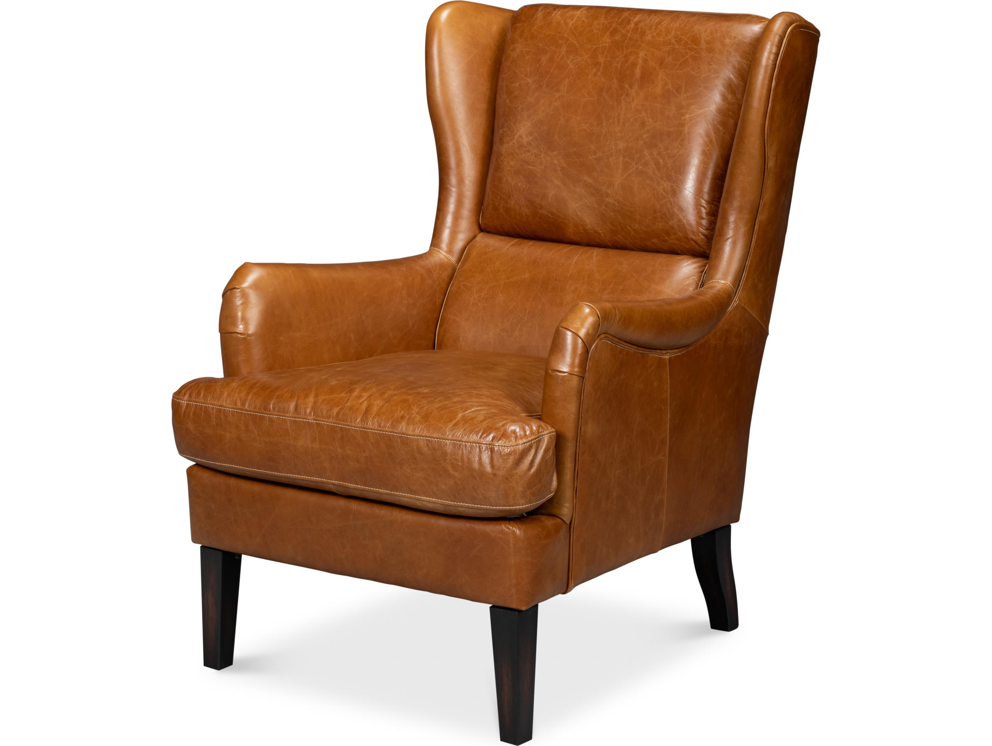 Sarreid Ltd Elite Wing Lounge Chair Cuba Brown