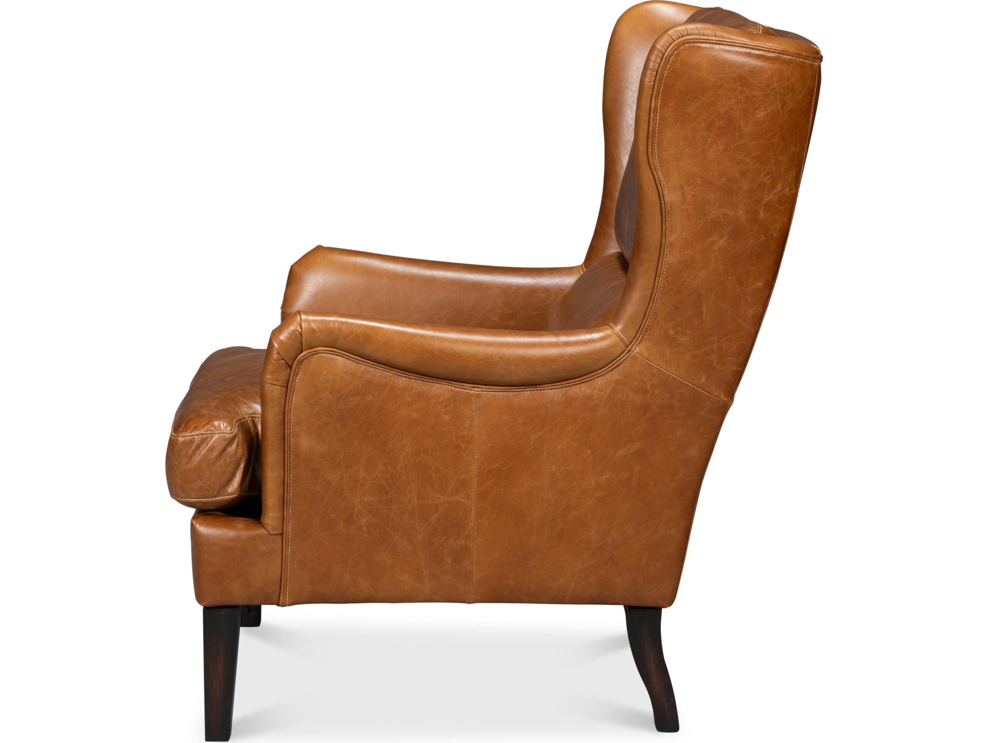 Sarreid Ltd Elite Wing Lounge Chair Cuba Brown