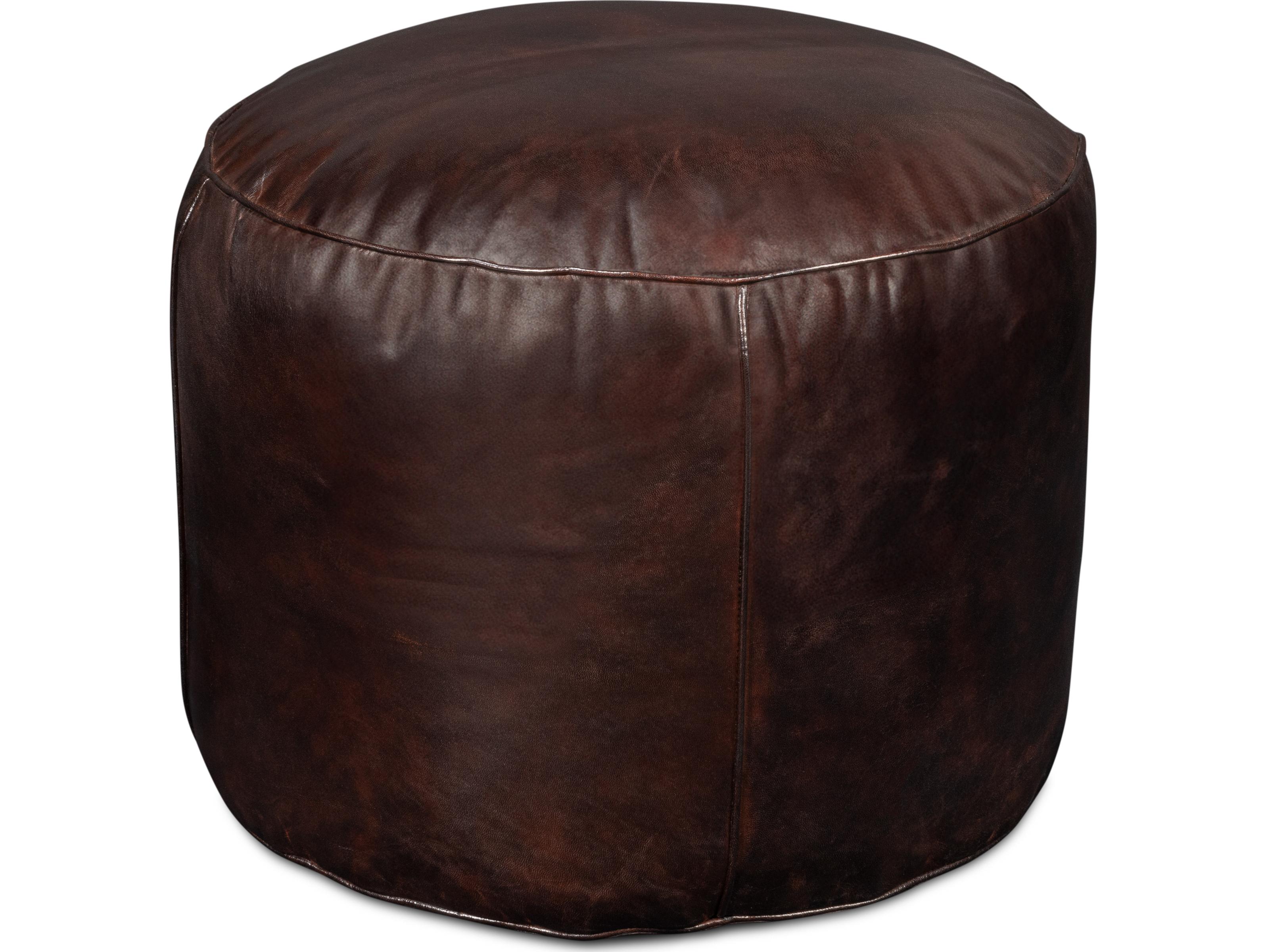 Sarreid Ltd Soccerball Stool Dark Brown Leather