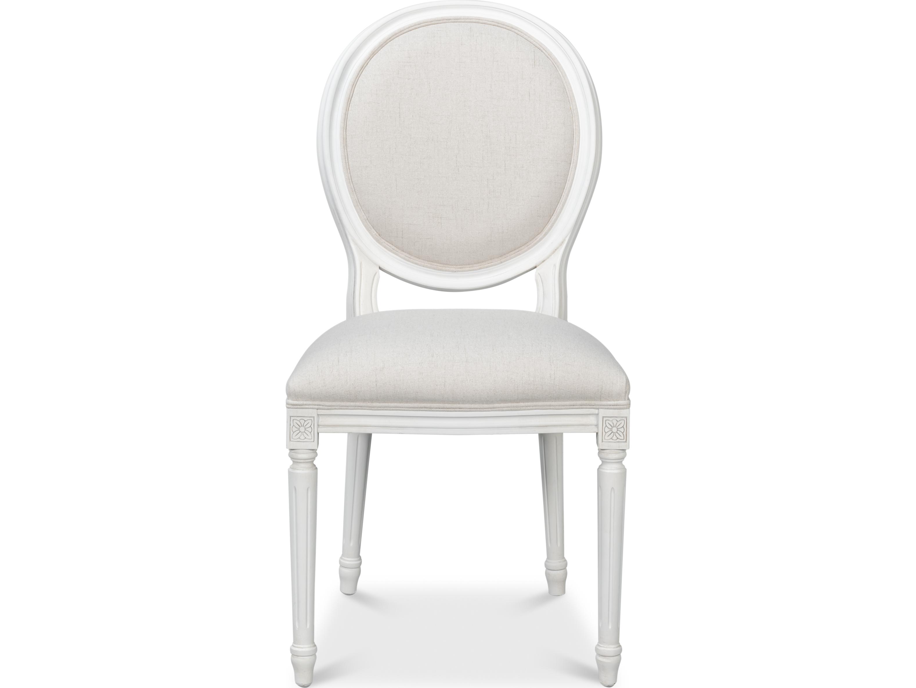 Sarreid Ltd Hugo Oval Side Chair Cortina White