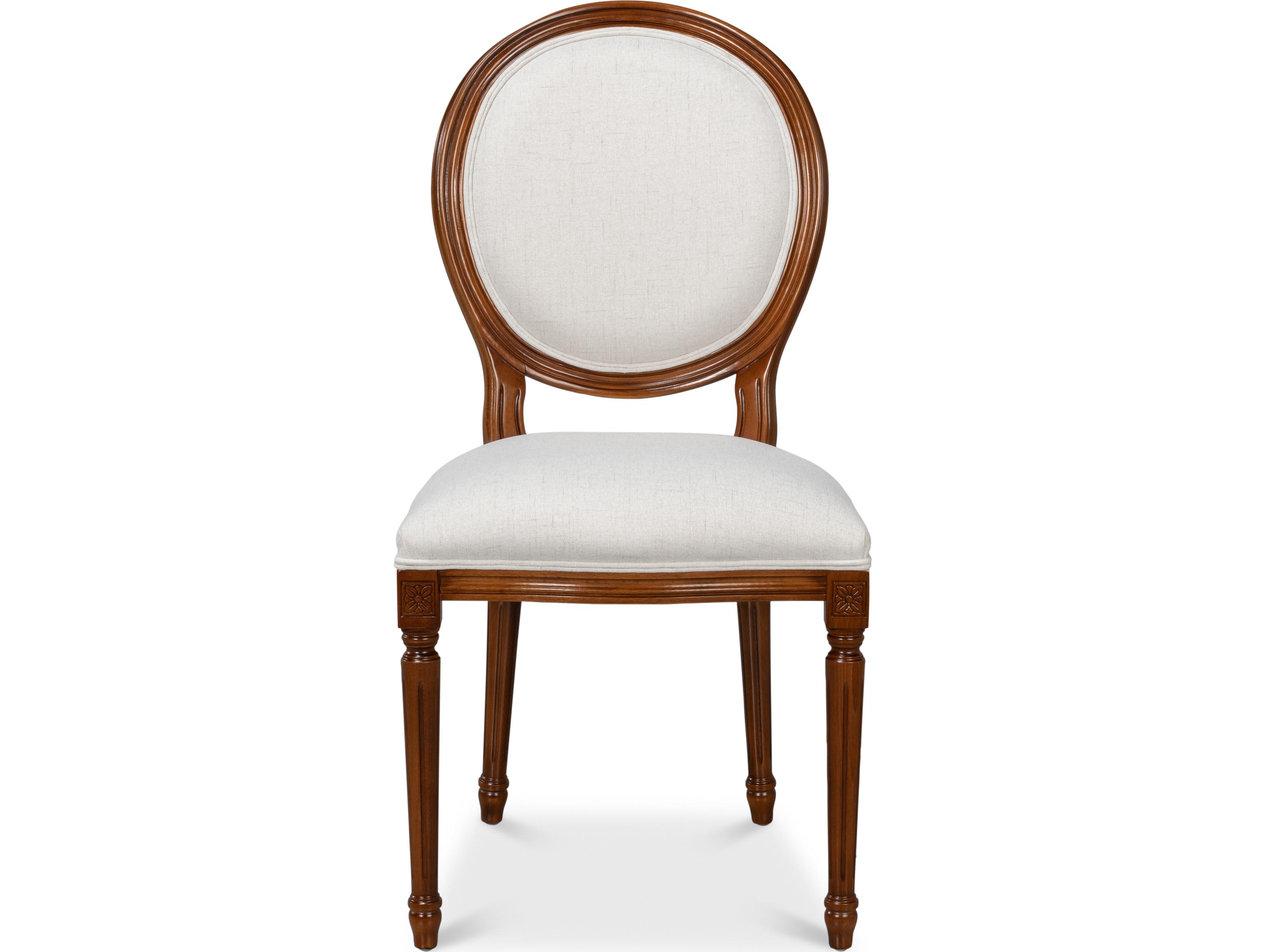 Sarreid Ltd Hugo Oval Side Chair Old World Walnut