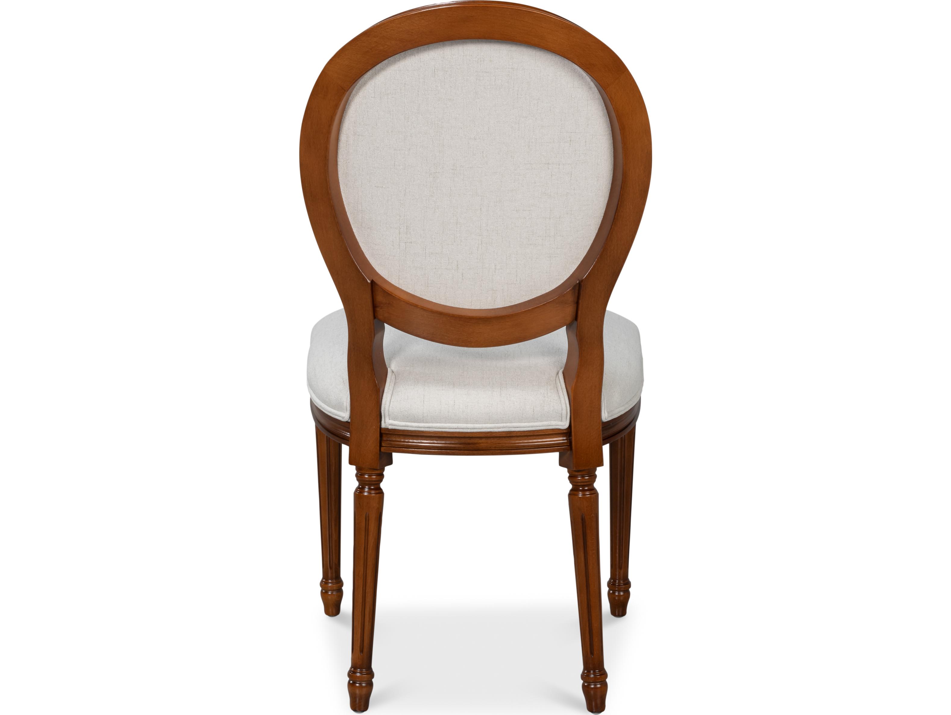Sarreid Ltd Hugo Oval Side Chair Old World Walnut